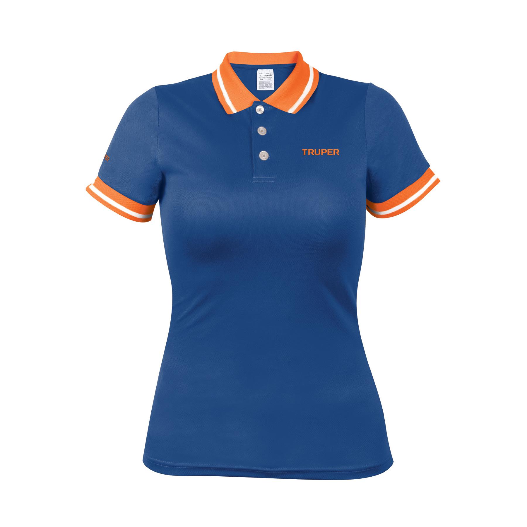 PLAYERA POLO PERFORMANCE PARA MUJER, AZUL, M, TRUPER