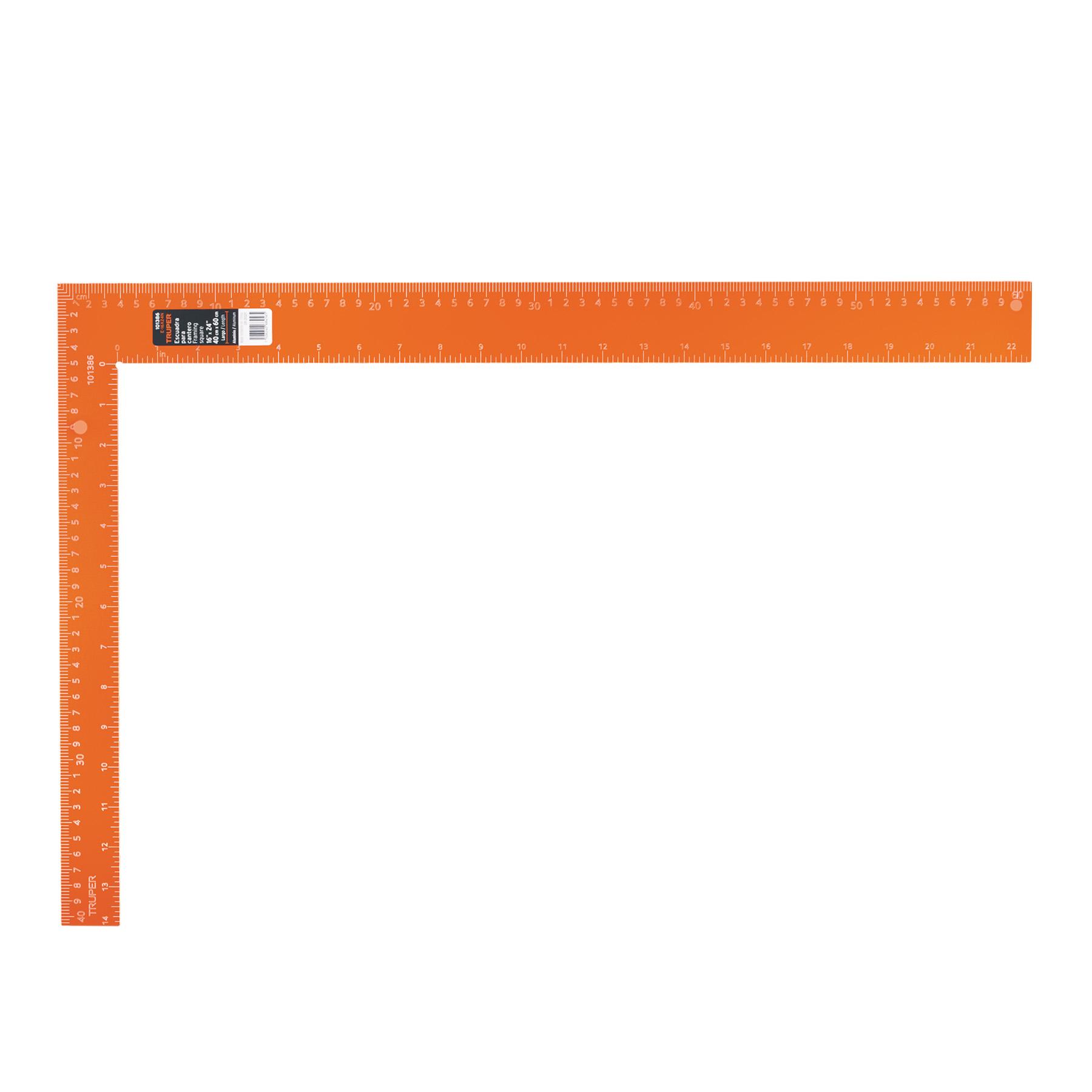 "ESCUADRA 16""X24"" DE ALUMINIO COLOR NARANJA PARA CANTERO"