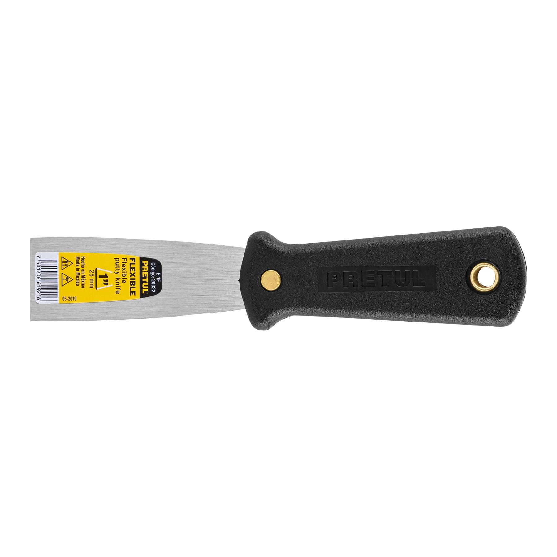 "ESPÁTULA FLEXIBLE 1"" CON MANGO DE PLÁSTICO, PRETUL"