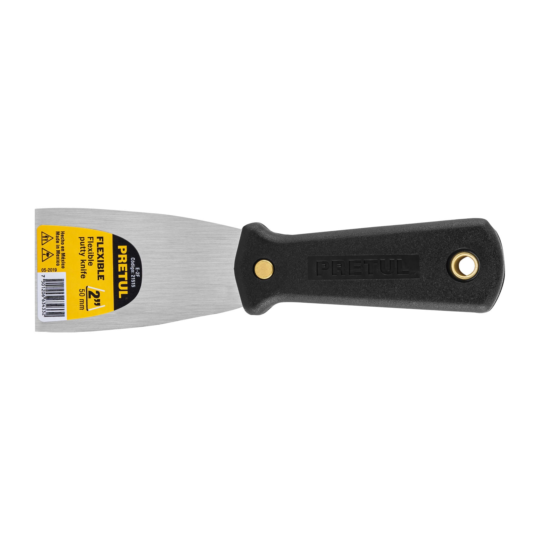 ESPÁTULA FLEXIBLE 2' CON MANGO DE PLÁSTICO, PRETUL
