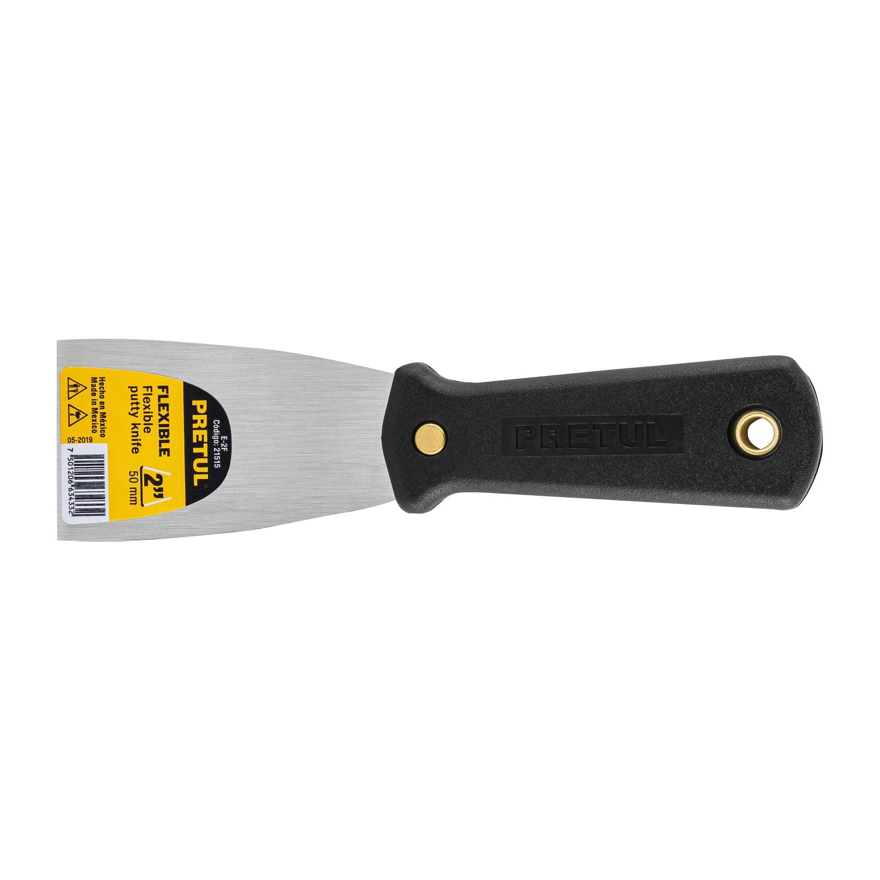 "ESPÁTULA FLEXIBLE 2"" CON MANGO DE PLÁSTICO, PRETUL"