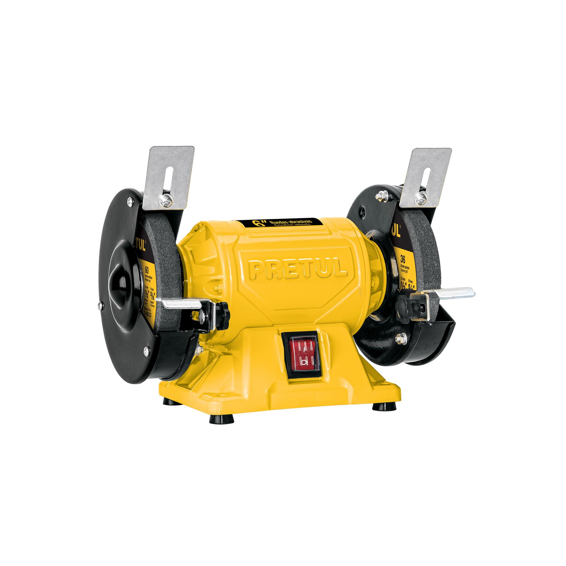 "ESMERIL DE BANCO DE 6"" DE 1/4 HP (185 W), PRETUL"