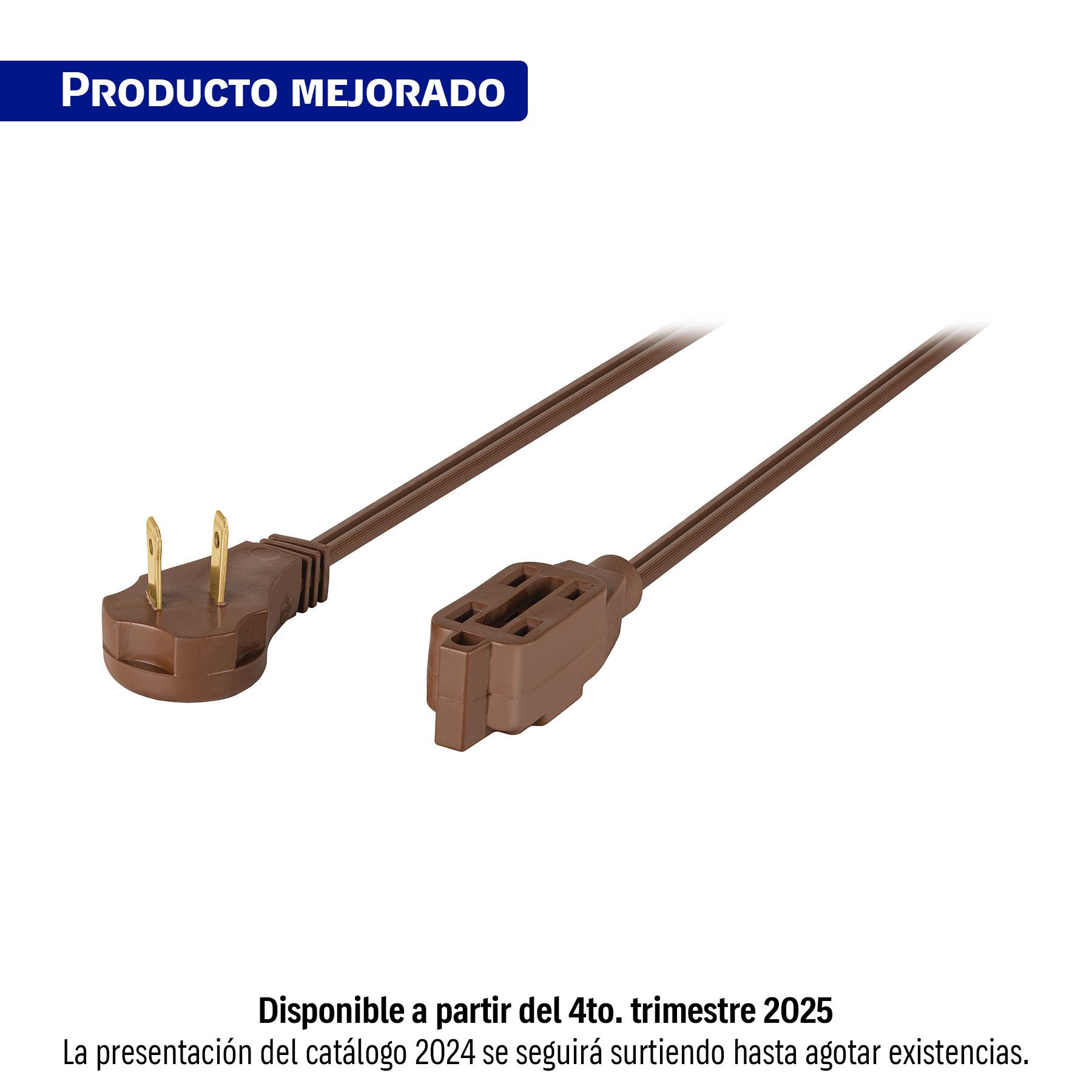 EXTENSIÓN ELÉCTRICA DOMÉSTICA 3 M CAFÉ CON CLAVIJA PLANA