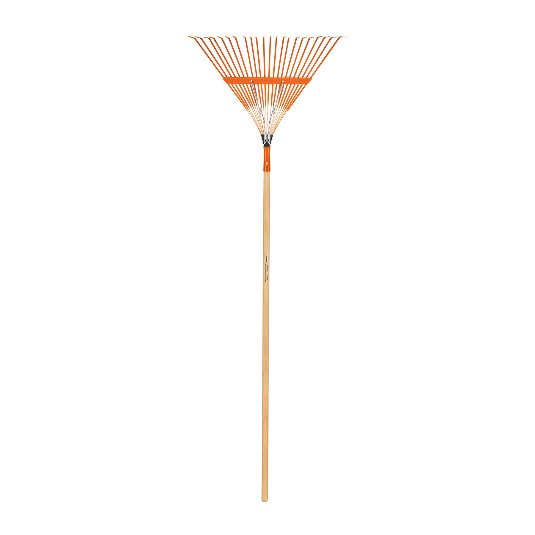 "ESCOBA METÁLICA PARA JARDÍN,RECTA, 22 DIENTES, MANGO 48"""