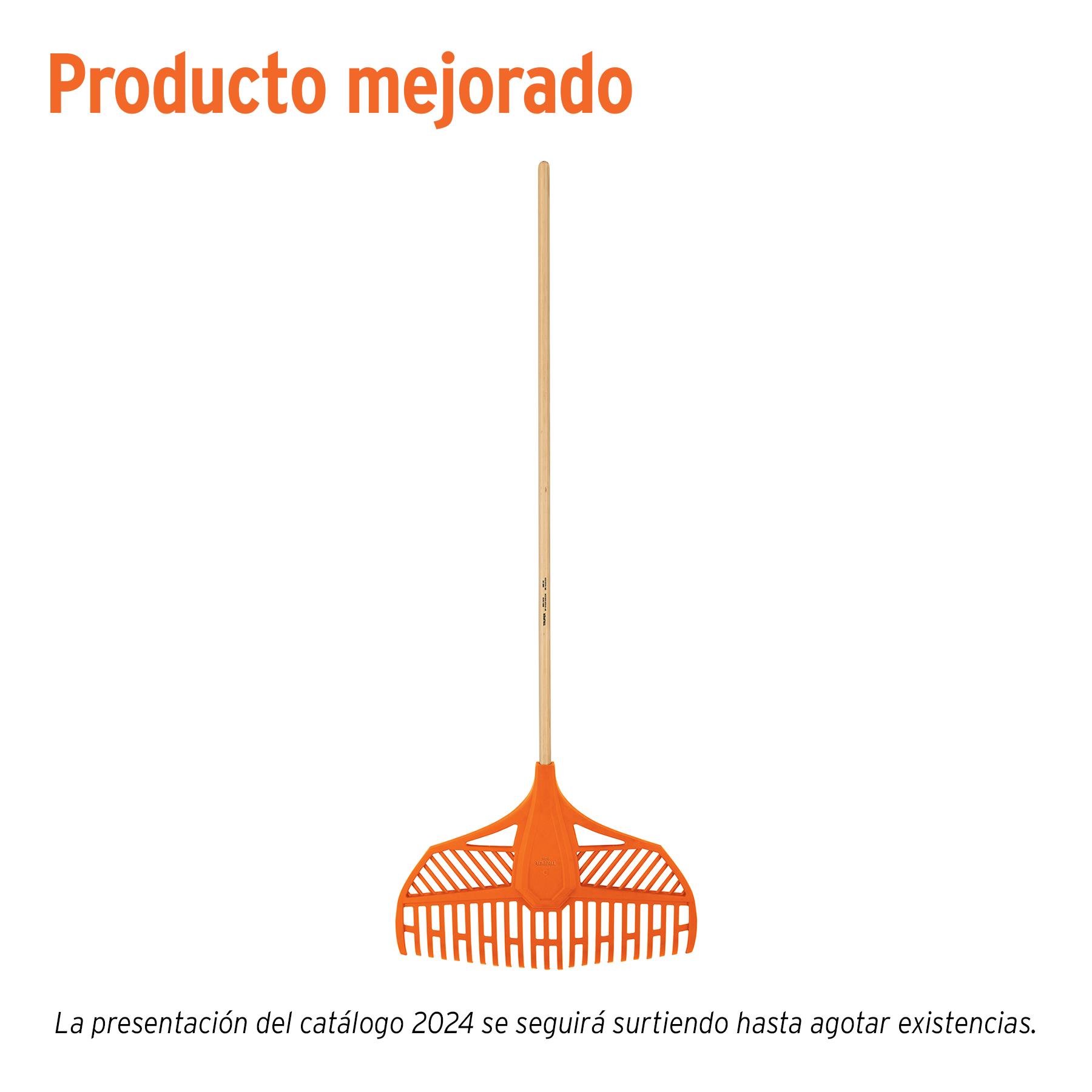 "ESCOBA PLÁSTICA PARA JARDÍN, FLEXIBLE, 23 DIENTES, MANGO 48"""