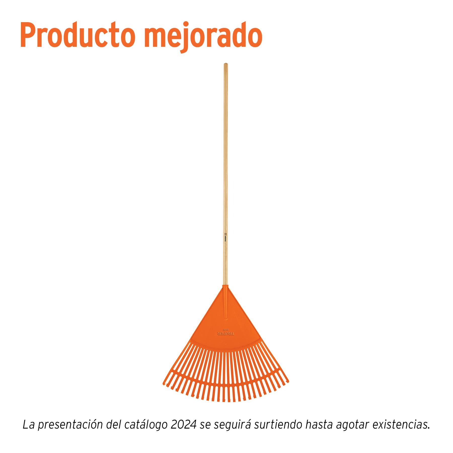 "ESCOBA PLÁSTICA PARA JARDÍN, FLEXIBLE, 26 DIENTES, MANGO 48"""