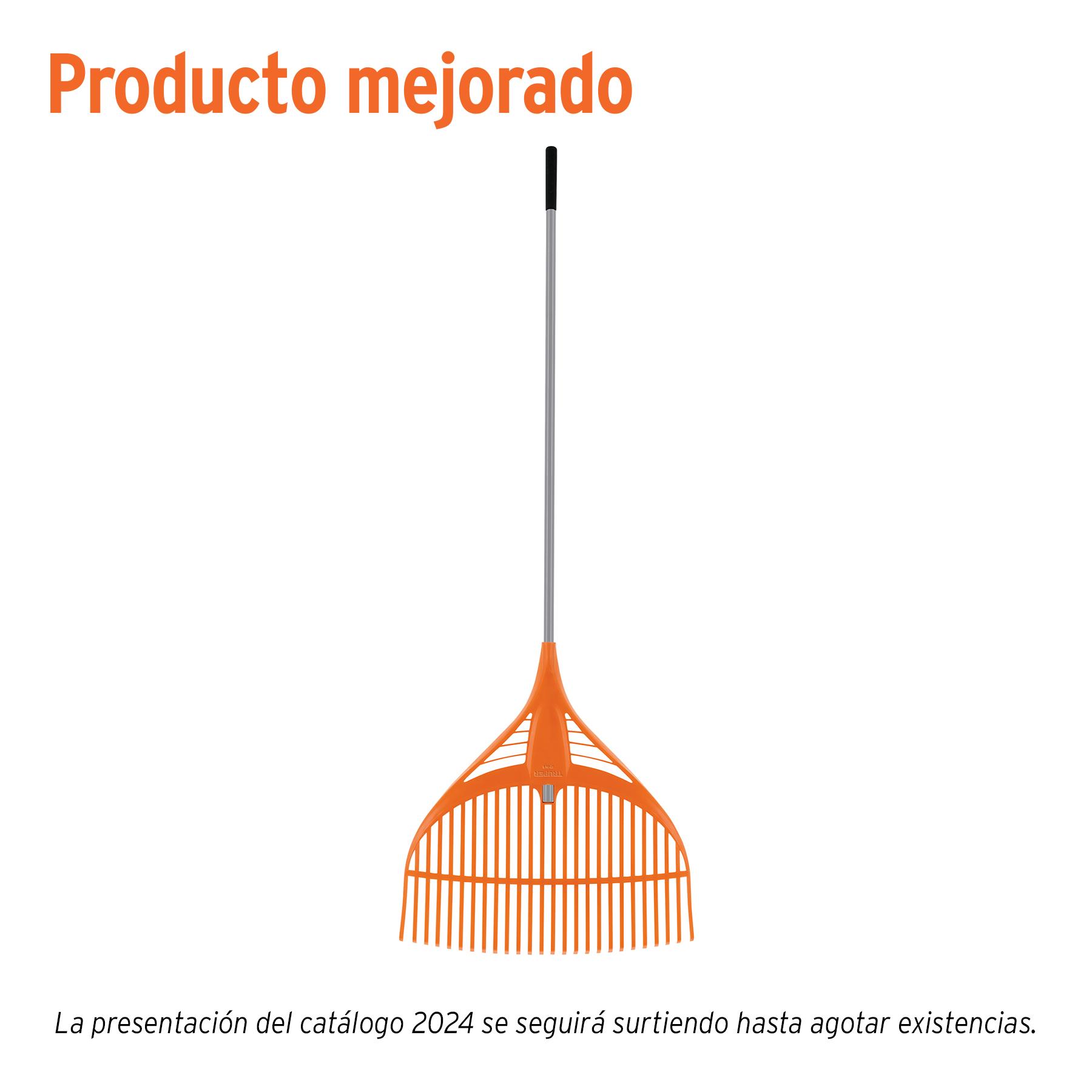 "ESCOBA PLÁSTICA P/JARDÍN, FLEX. 26 DIENTES, MANGO ACERO 54"""