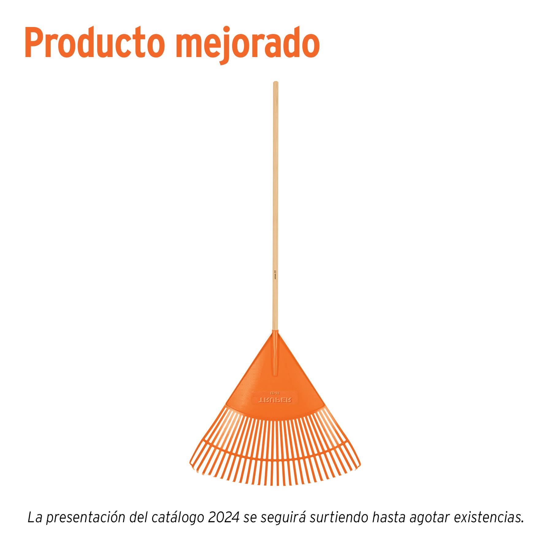 "ESCOBA PLÁSTICA PARA JARDÍN, FLEXIBLE, 30 DIENTES, MANGO 48"""