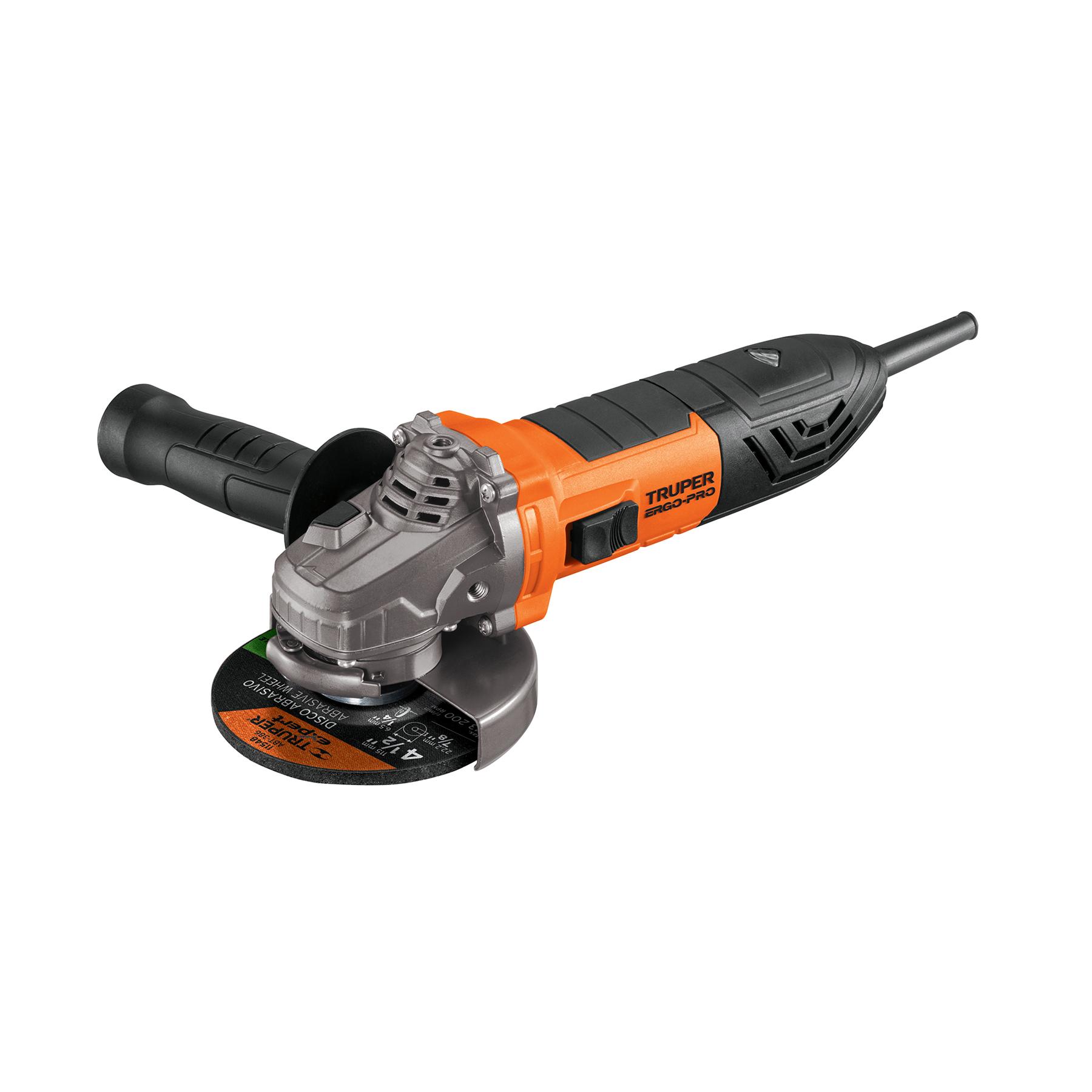 "ESMERILADORA ANGULAR 4-1/2"", 950W, TRUPER ERGO PRO"