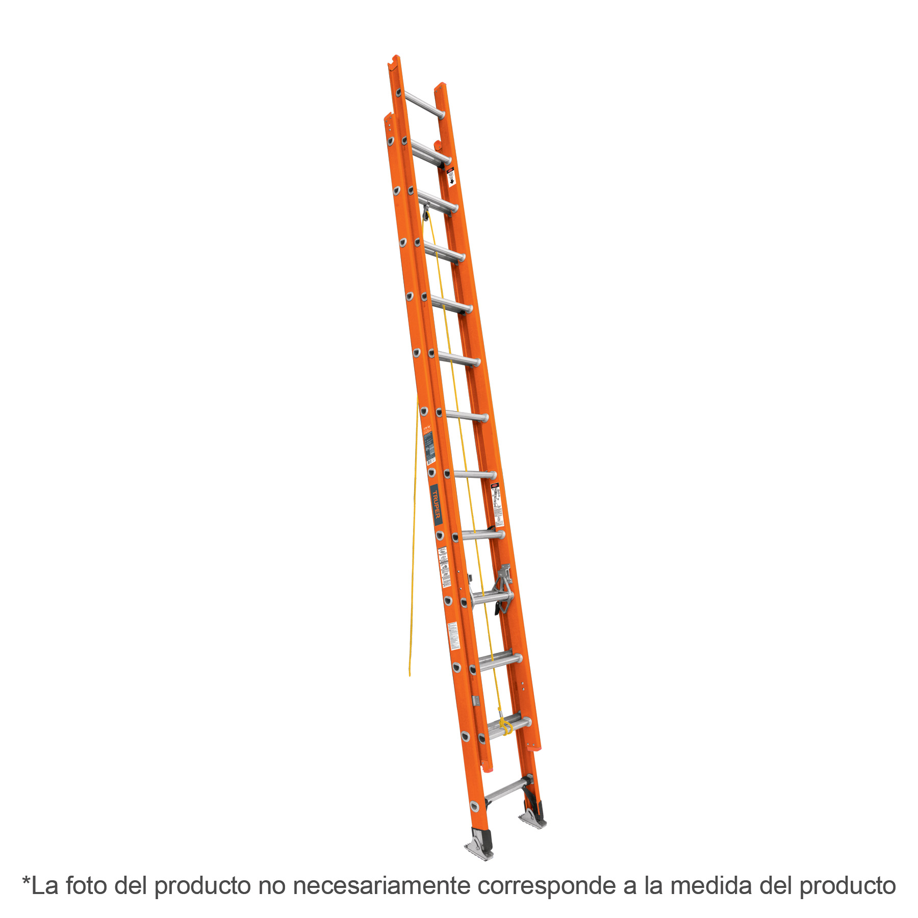 ESCALERA DE EXTENSIÓN DE FIBRA DE VIDRIO TIPO II, 28 ESCALONES
