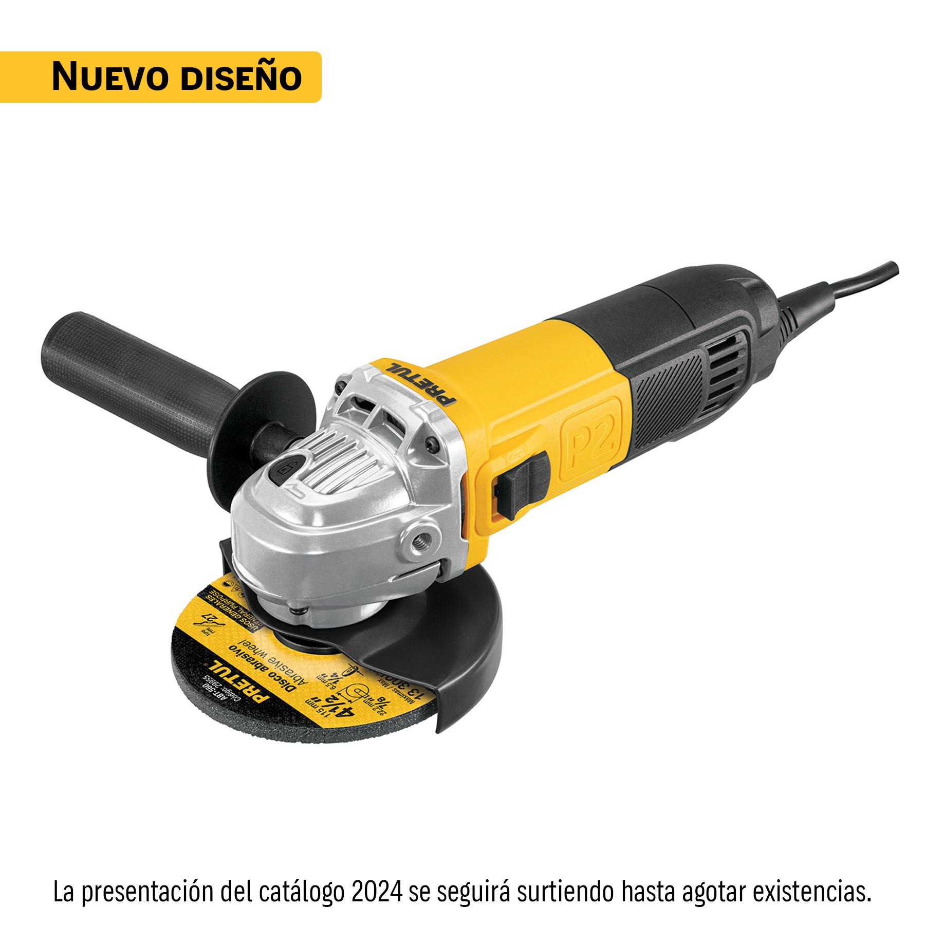 "ESMERILADORA ANGULAR 4-1/2"", 700W, PRETUL"