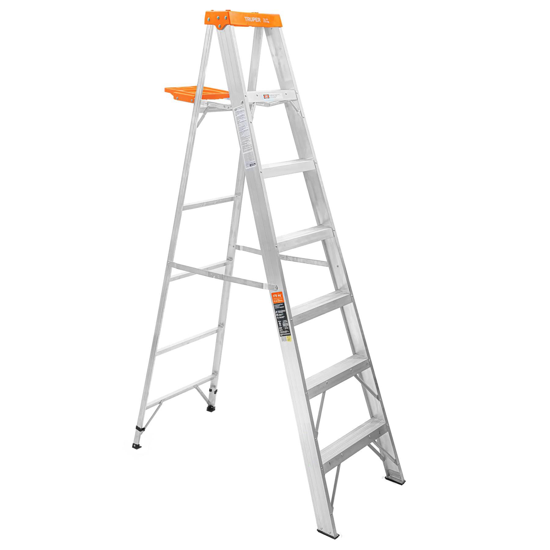 ESCALERA DE TIJERA TIPO II 6 PELDAÑOS Y BANDEJA, TRUPER