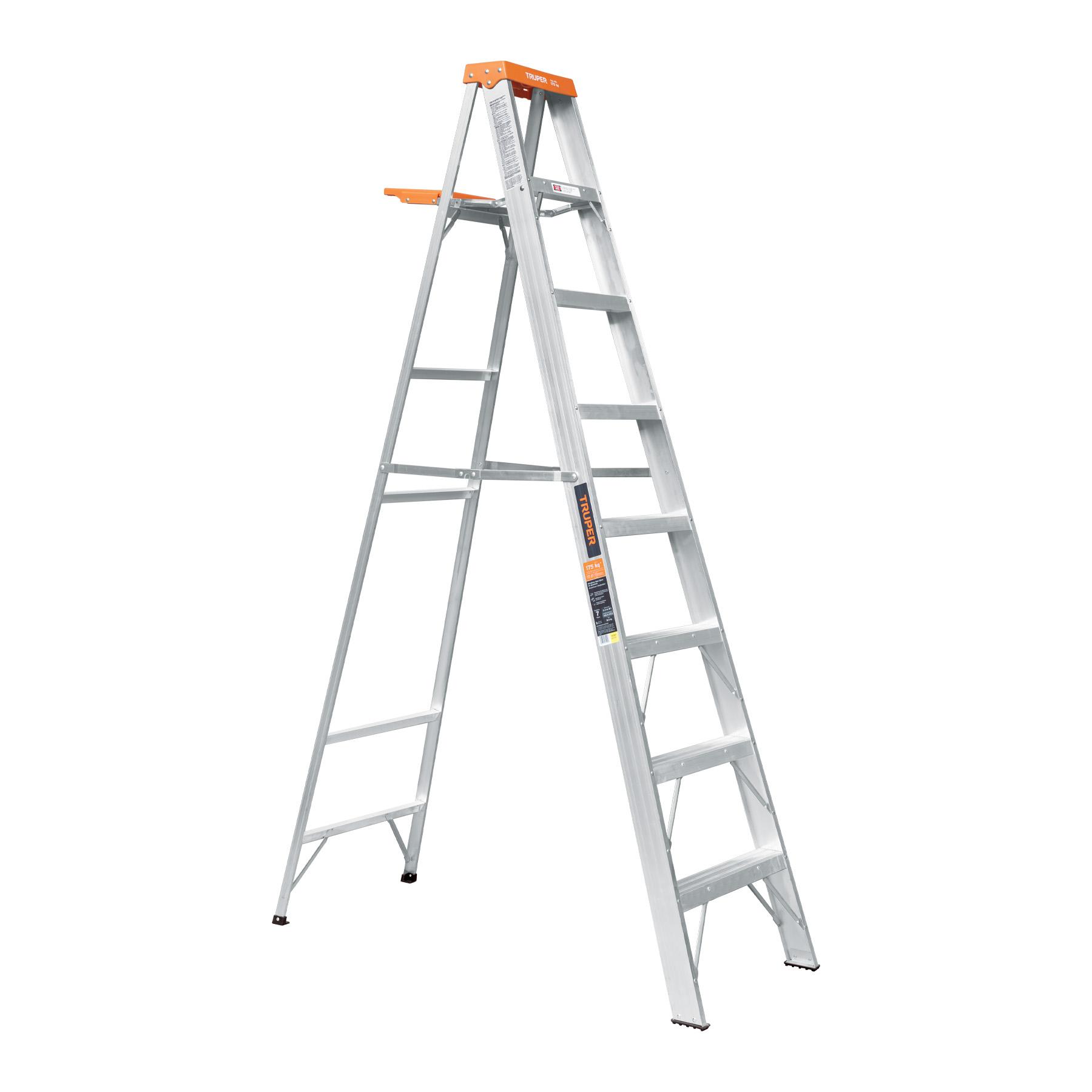ESCALERA DE TIJERA TIPO II 7 PELDAÑOS Y BANDEJA, TRUPER