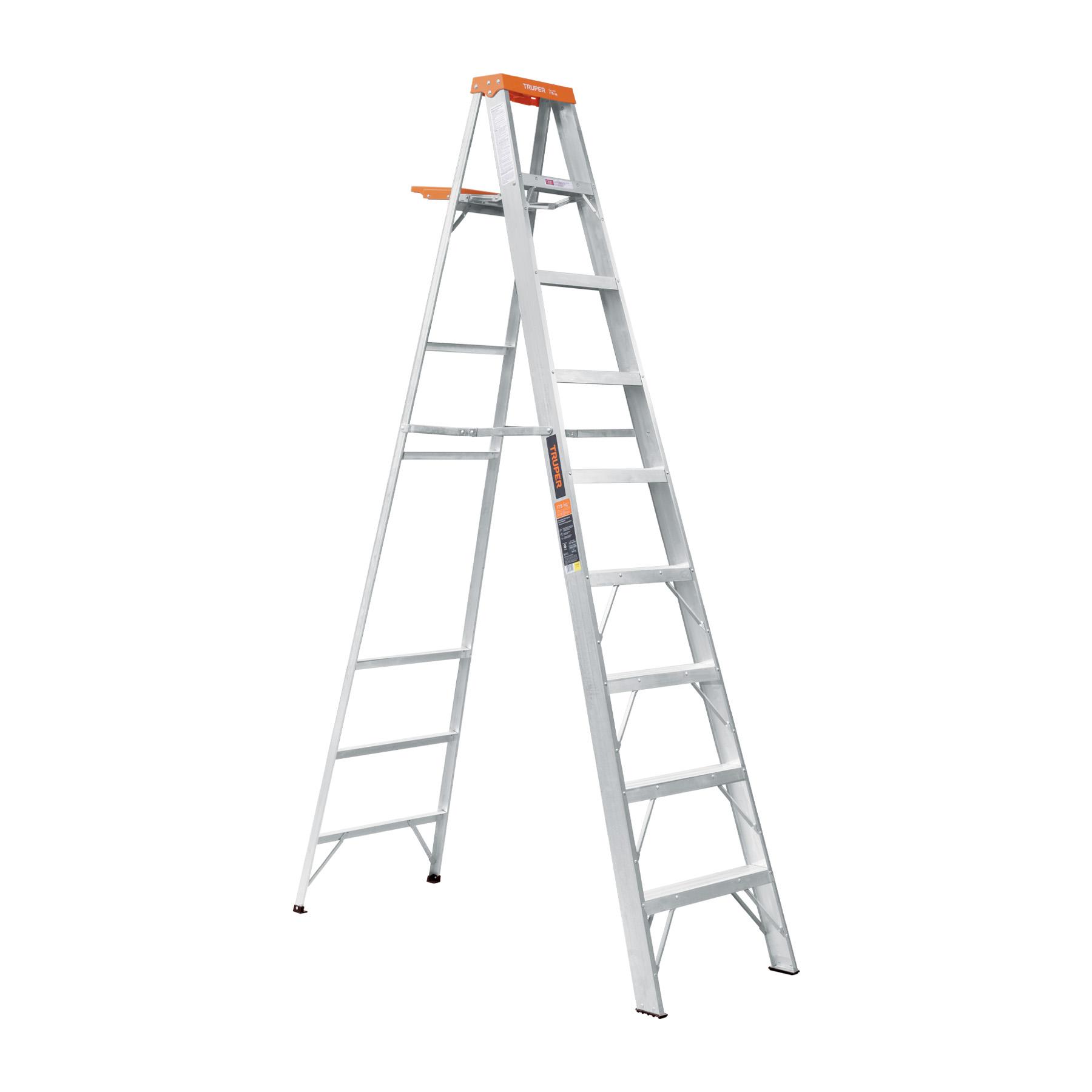 ESCALERA DE TIJERA TIPO LL 8 PELDAÑOS Y BANDEJA, TRUPER