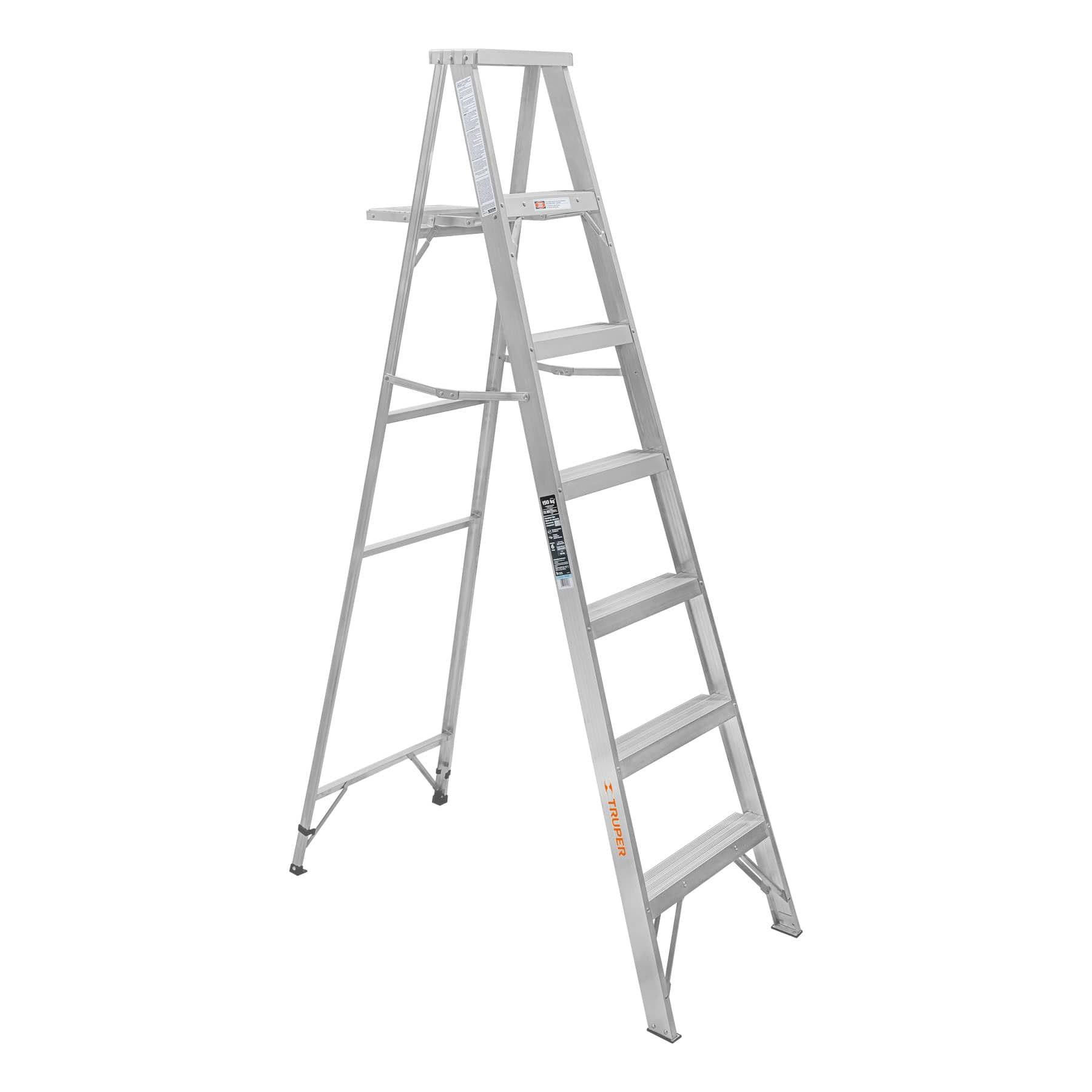 ESCALERA DE TIJERA 100% ALUMINIO TIPO LLL 6 PELDAÑOS, TRUPER