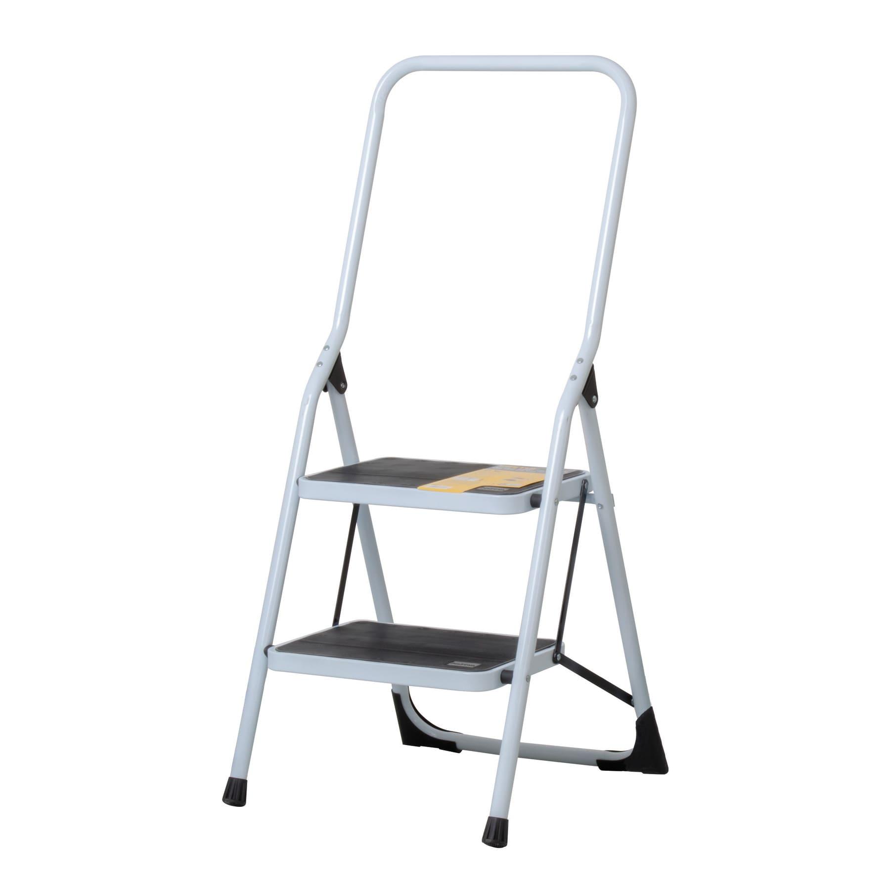 ESCALERA TUBULAR, PLEGABLE, 2 PELDAÑOS CON BARANDAL, PRETUL
