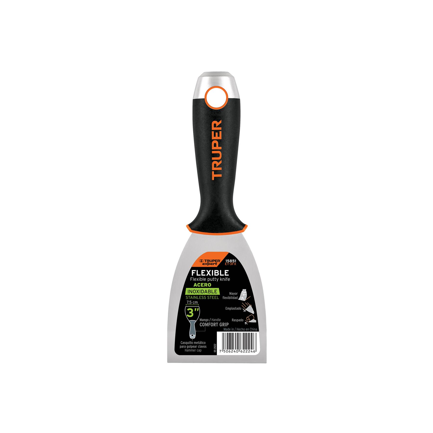 "ESPÁTULA FLEXIBLE 3"" ACERO INOX. MANGO COMFORT GRIP, EXPERT"