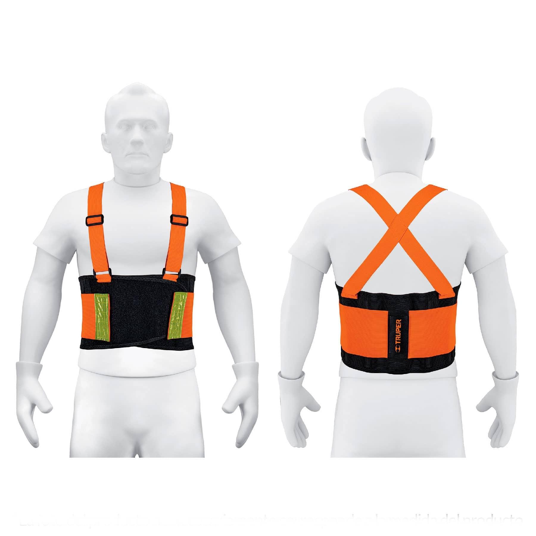 FAJA LUMBAR NARANJA C/CINTAS DE ALTA VISIBILIDAD, XG, TRUPER