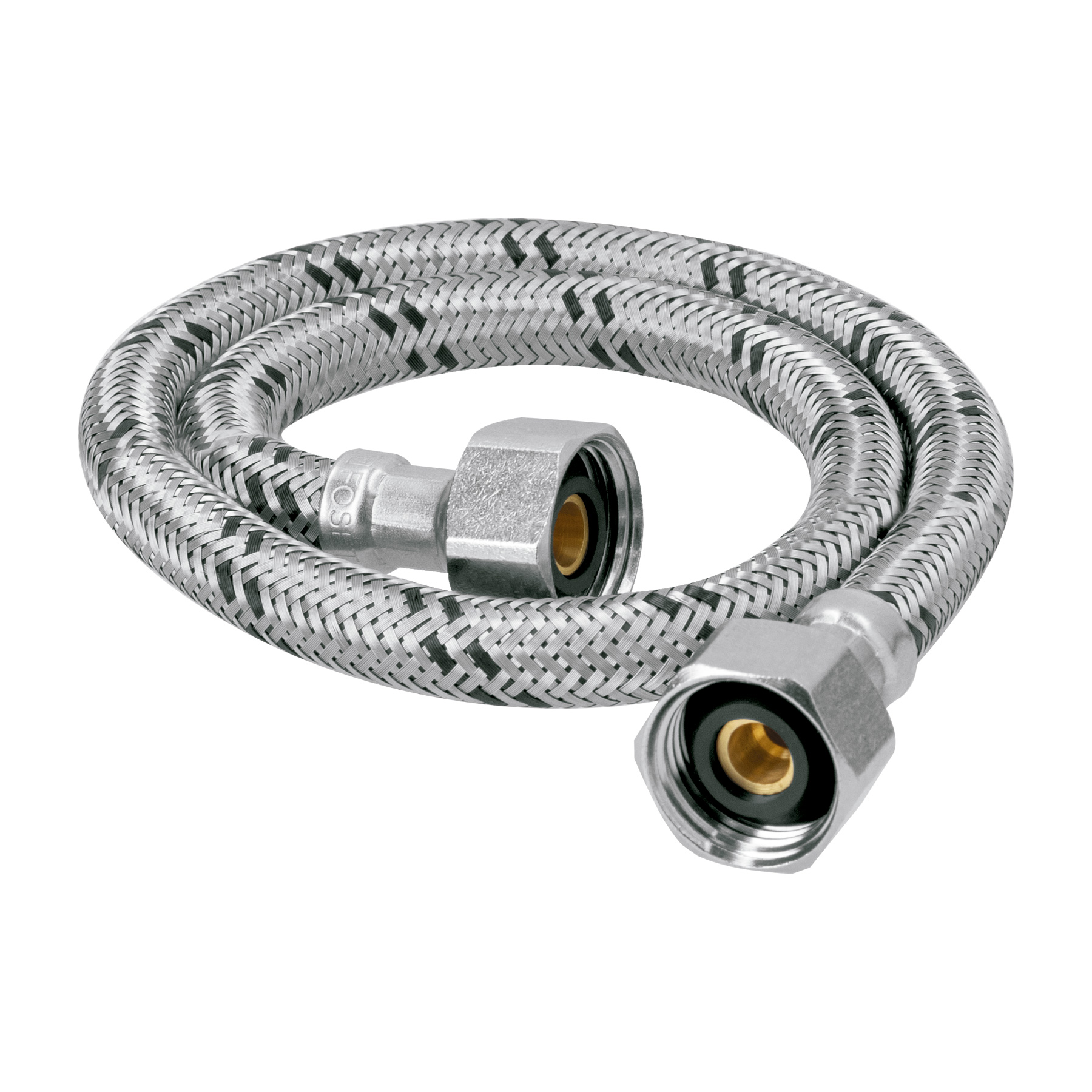 MANGUERA LAVABO/FREGADERO, ACERO INOX, 1/2' X 1/2', 55 CM