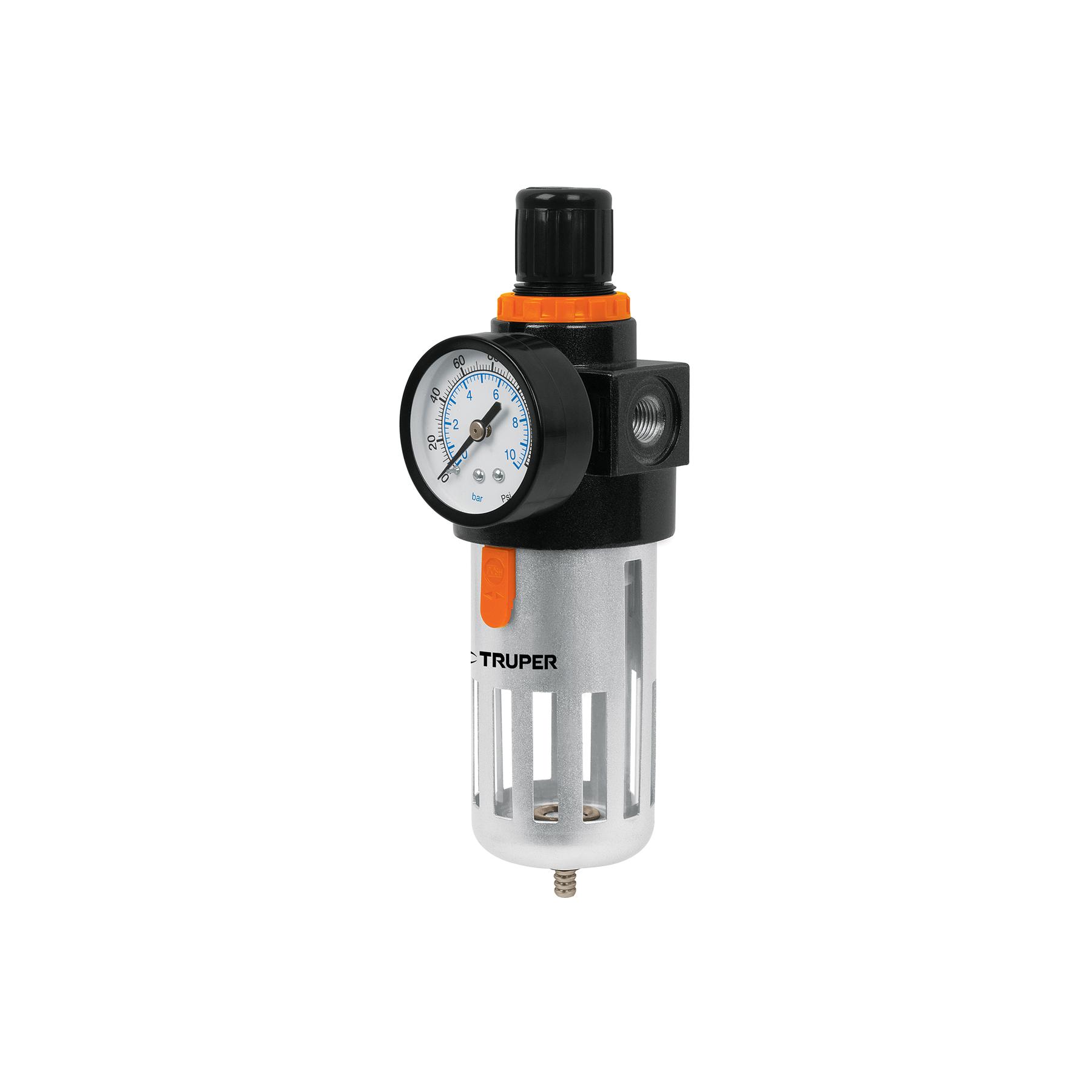 "FILTRO Y REGULADOR, PRESIÓN DE AIRE, CUERDA 1/4"" NPT, TRUPER"