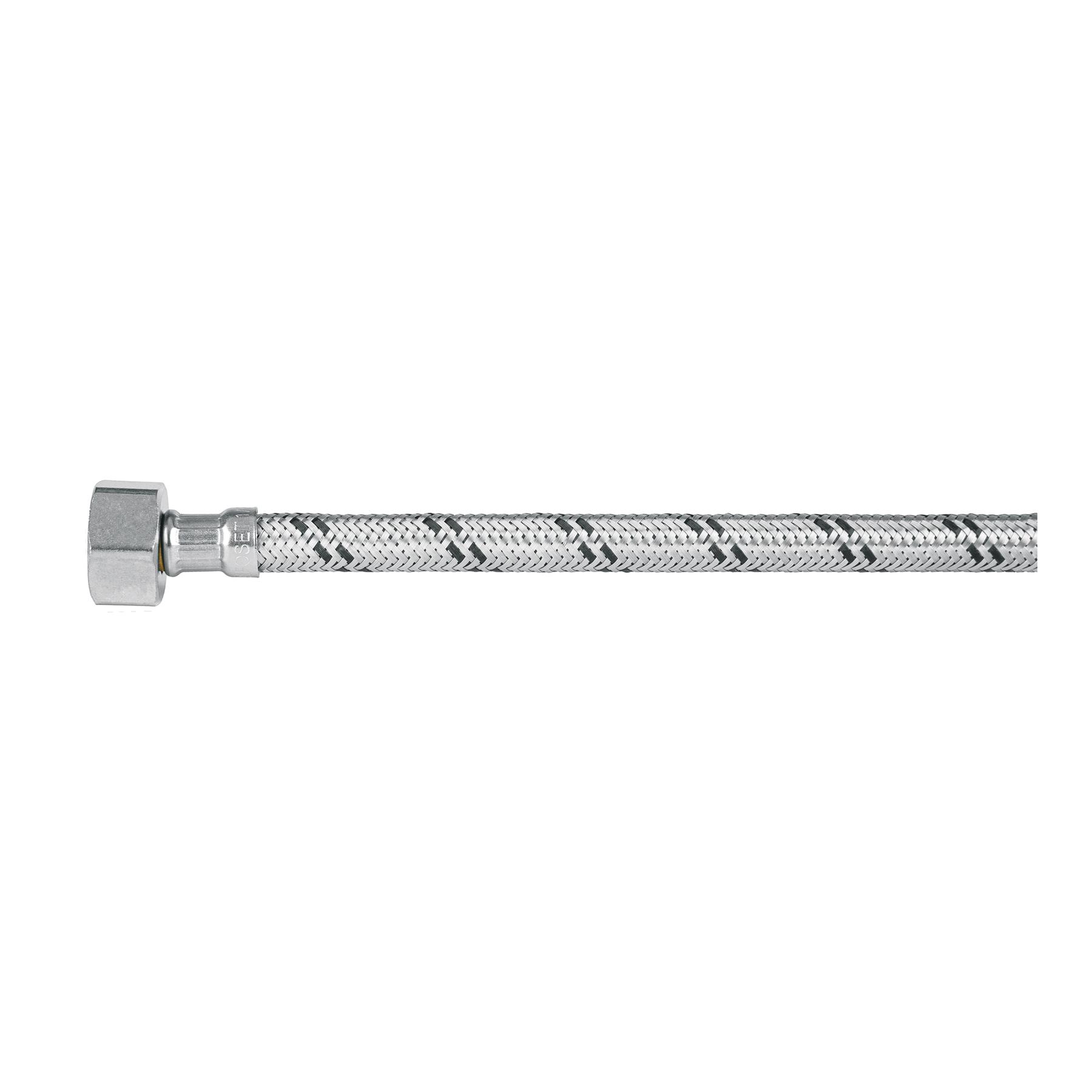 MANGUERA LAVABO/FREGADERO, ACERO INOX, 1/2' X 1/2', 40 CM