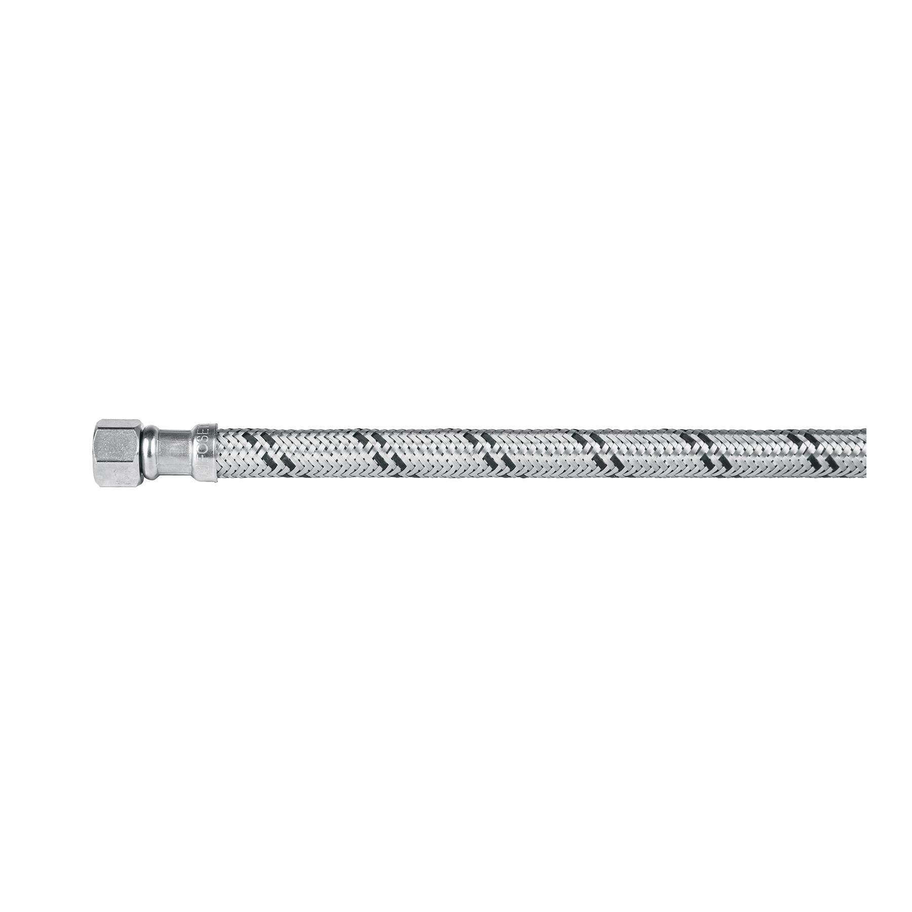 MANGUERA LAVABO/FREGADERO, ACERO INOX, 1/2' X 3/8', 40 CM