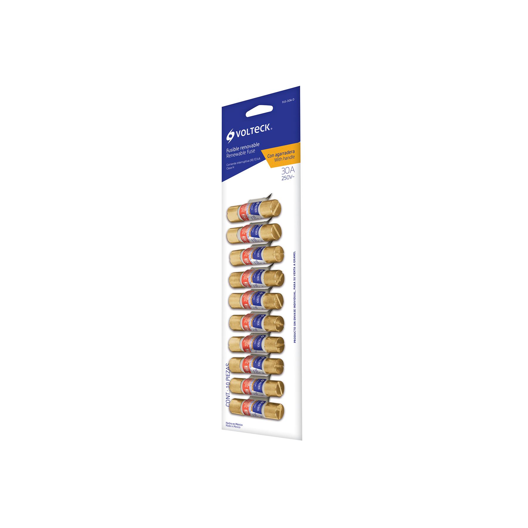FUSIBLE CON JALADERA 30 A, 10 PIEZAS