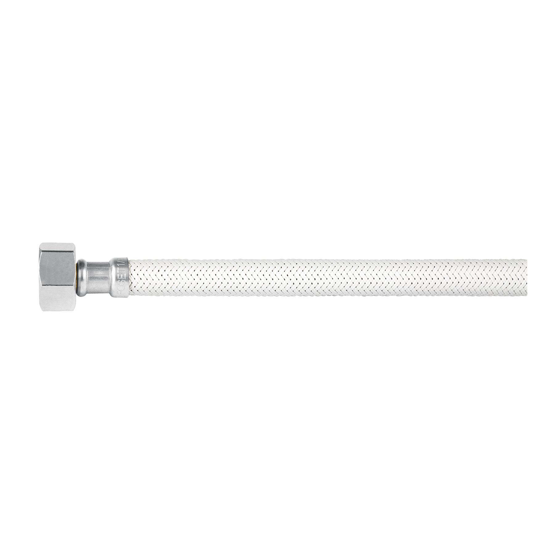 MANGUERA WC VINILO BLANCO 1/2'X7/8', 35CM, CONECTOR PLÁSTICO