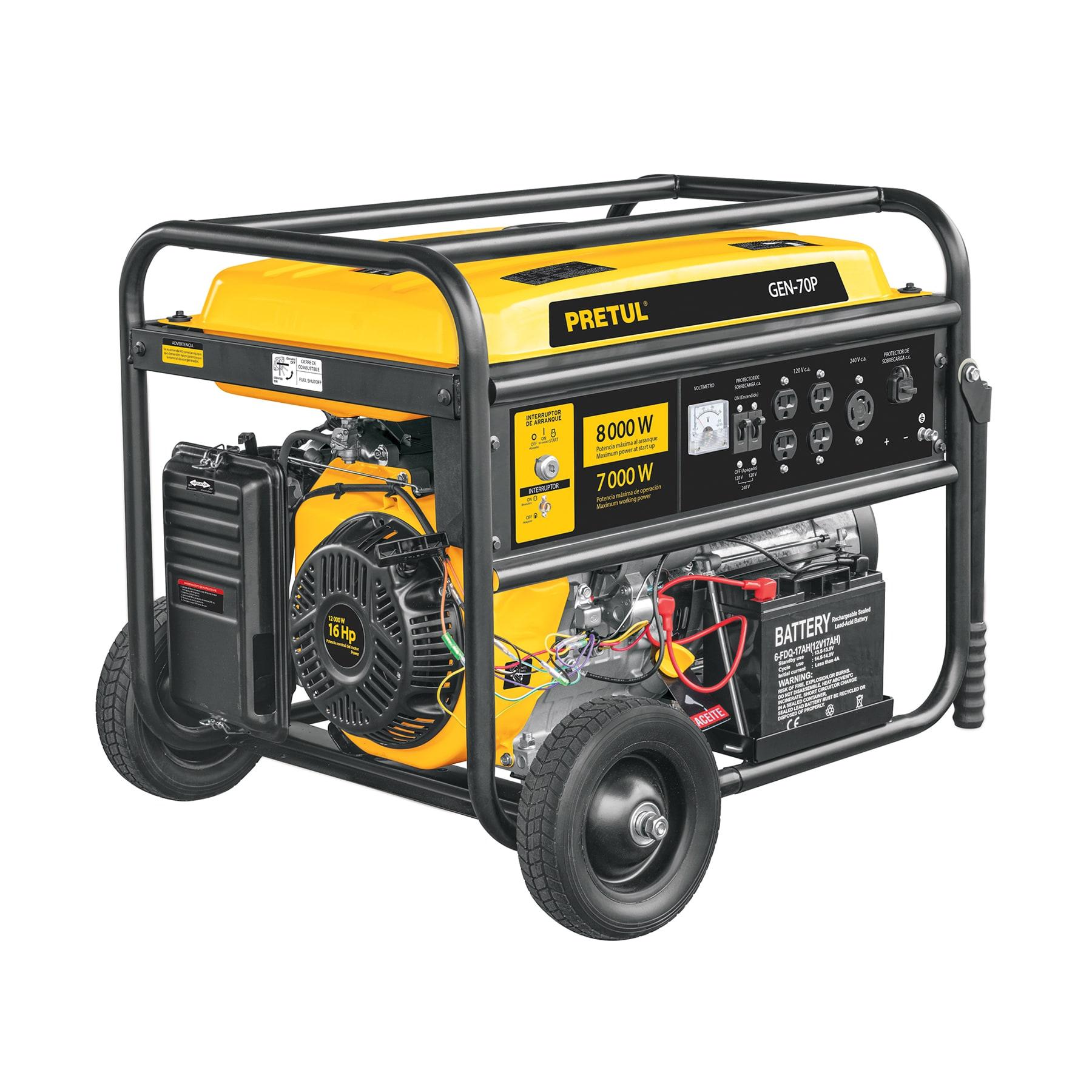 GENERADOR PORTÁTIL 7 KW MOTOR A GASOLINA, PRETUL