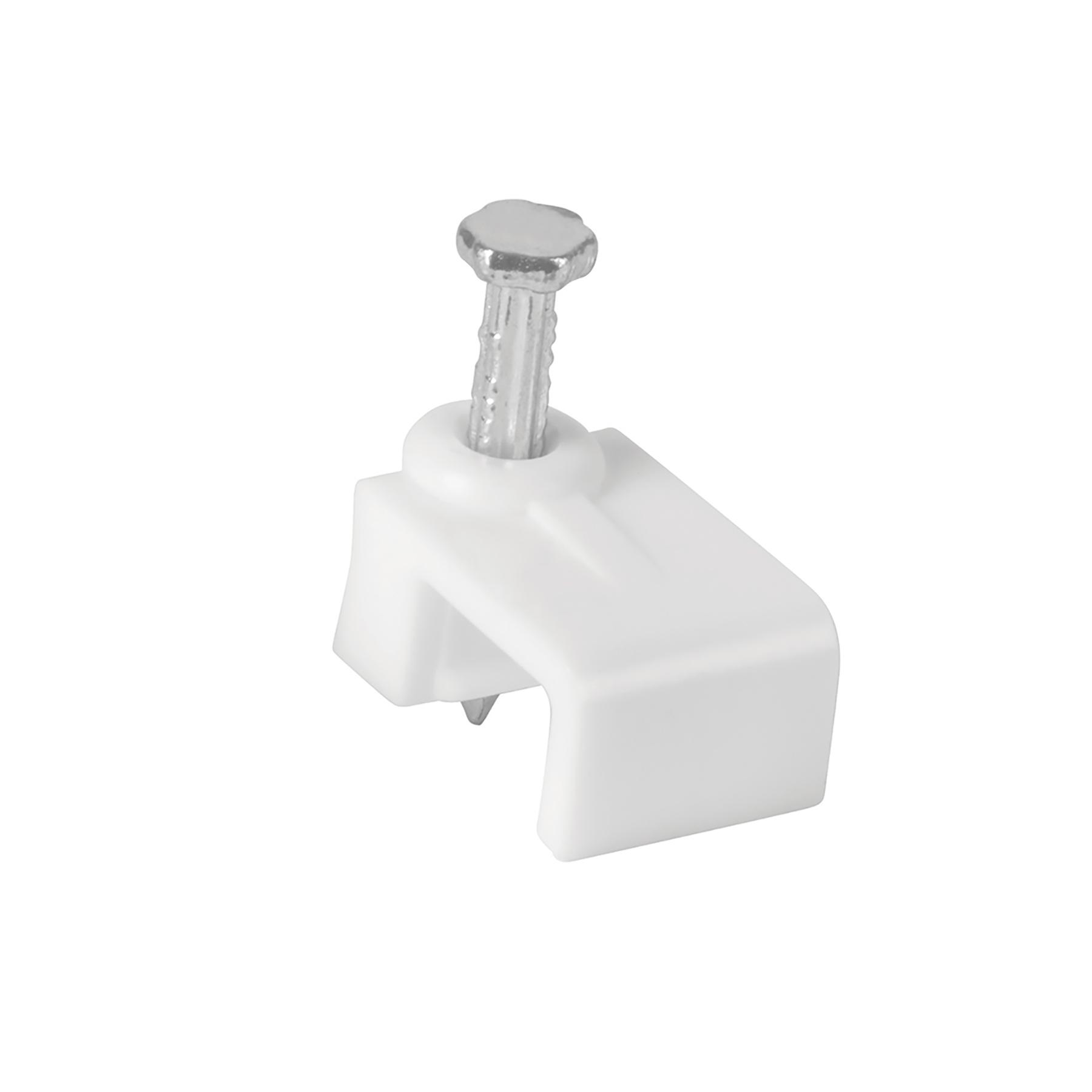 BOLSA CON 20 GRAPAS BLANCAS DE 5 X 8.5 MM PARA CABLE PLANO