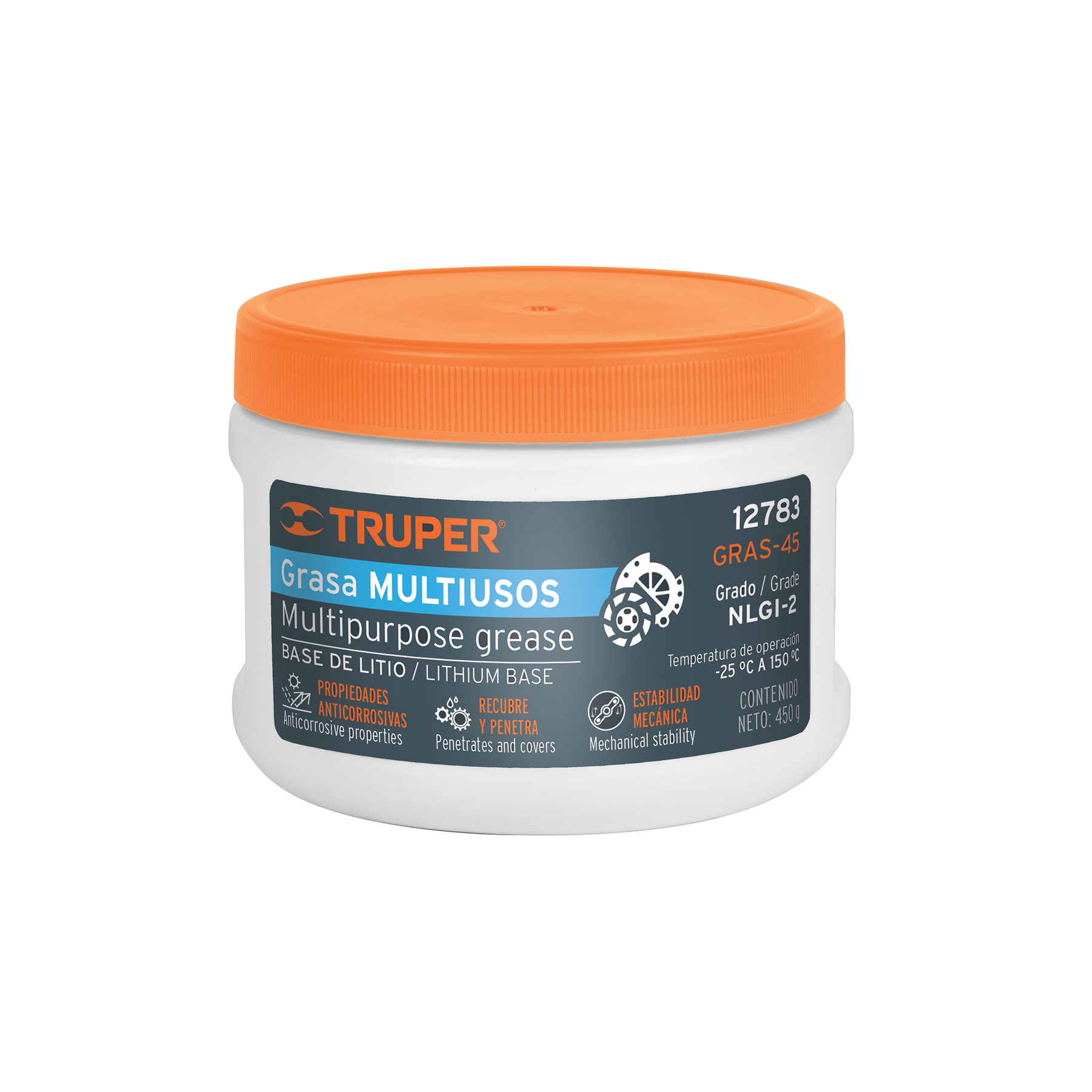 GRASA DE JABÓN BASE LITIO PARA CHASIS, 450 G, TRUPER