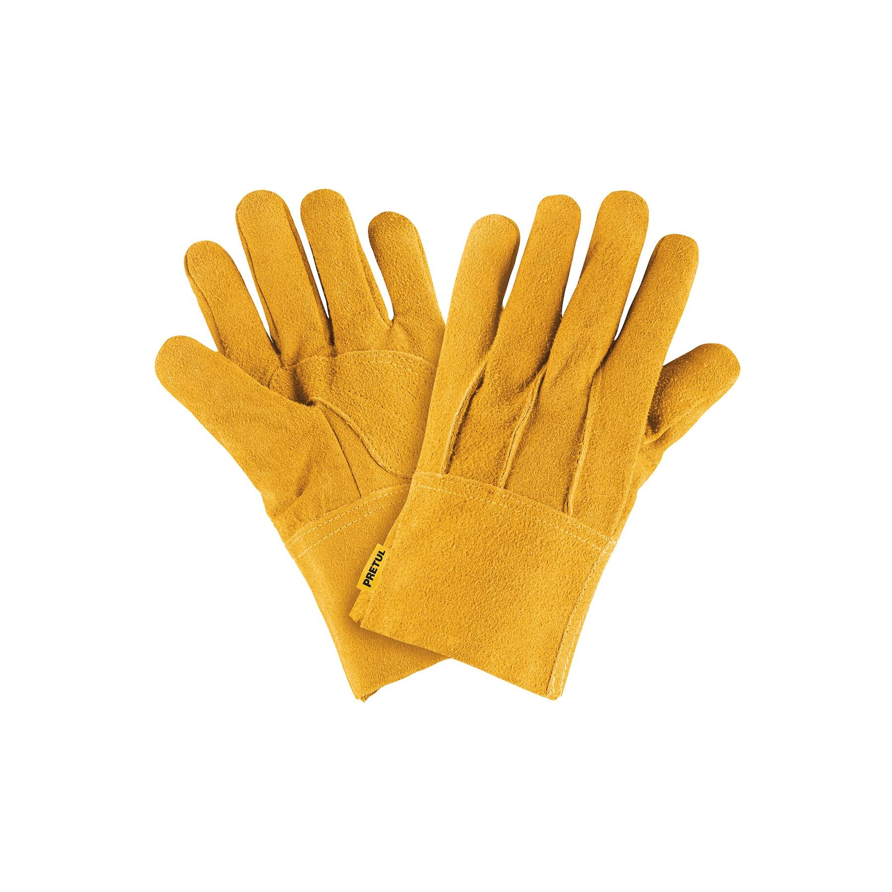 GUANTES DE CARNAZA, CORTOS, UNITALLA, PRETUL