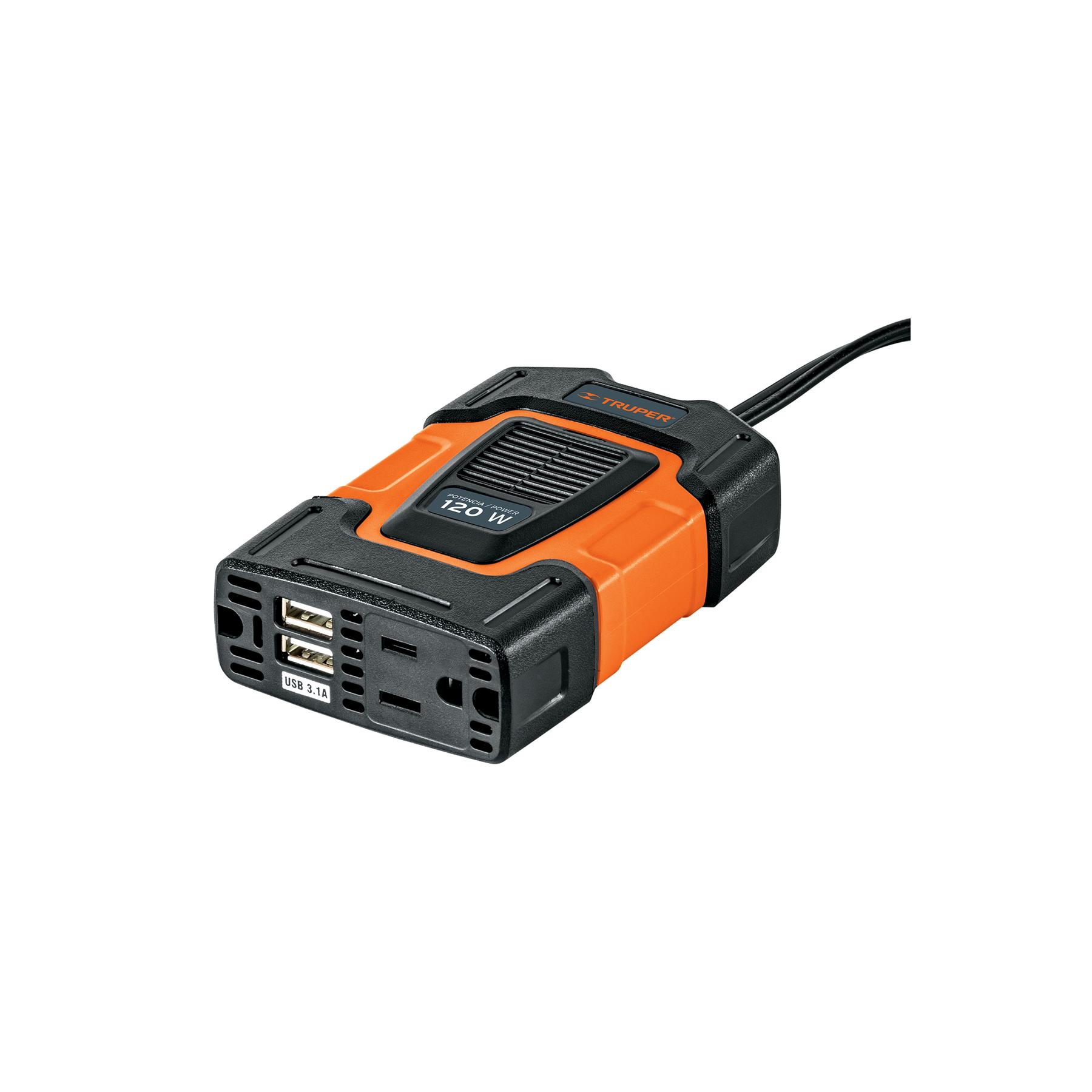INVERSOR DE CORRIENTE DE 120 W CON PUERTOS USB, TRUPER