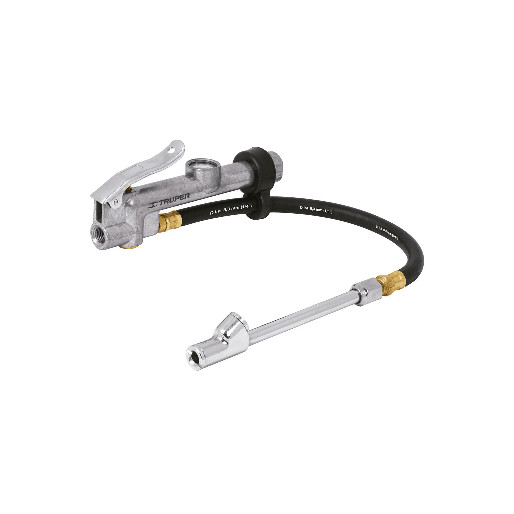 "INFLADOR CALIBRADOR, CABEZA DOBLE, PROF. 1/4"" NPT, TRUPER"