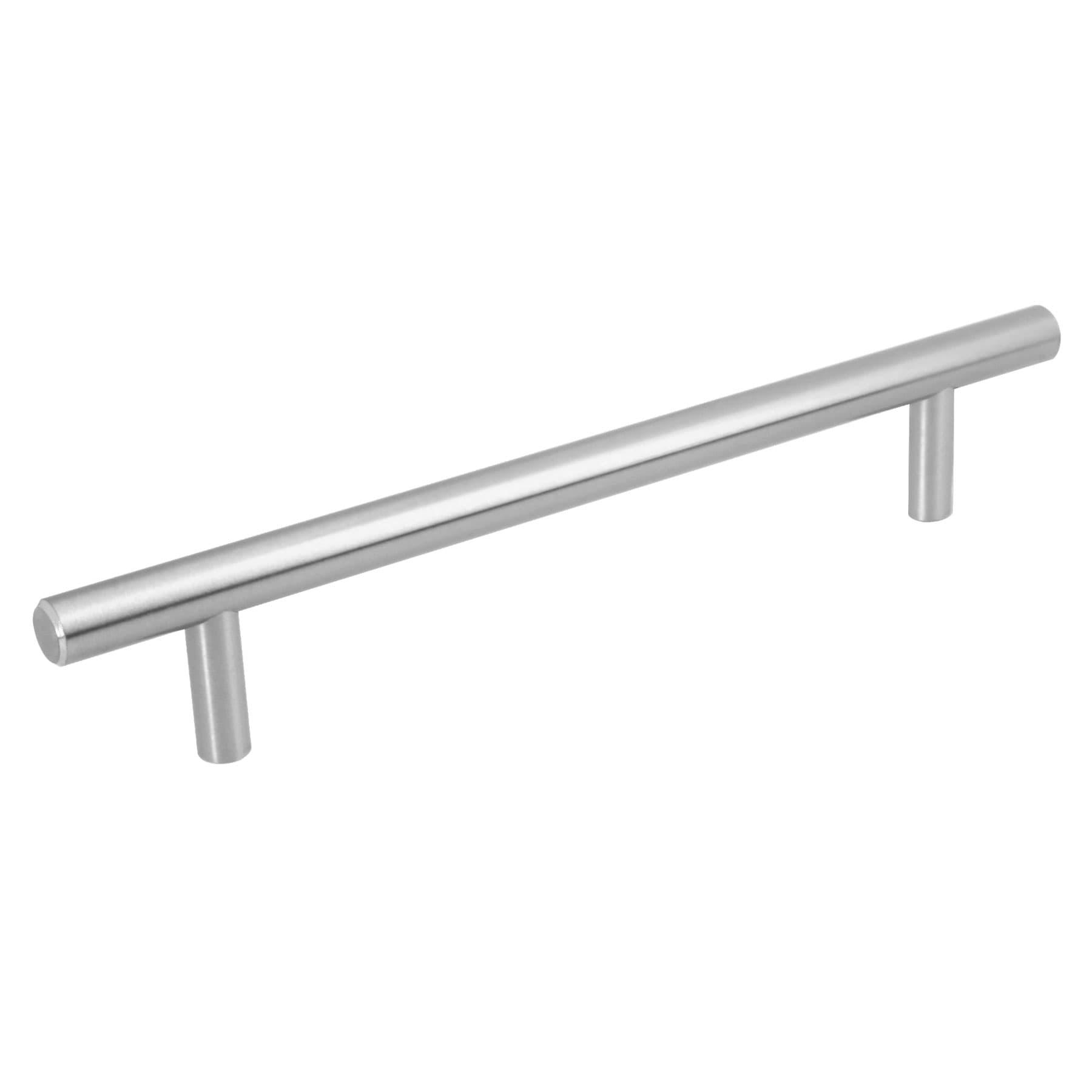 JALADERA DE ACERO 160 MM, ESTILO 'CILINDRO', NÍQUEL SATINADO