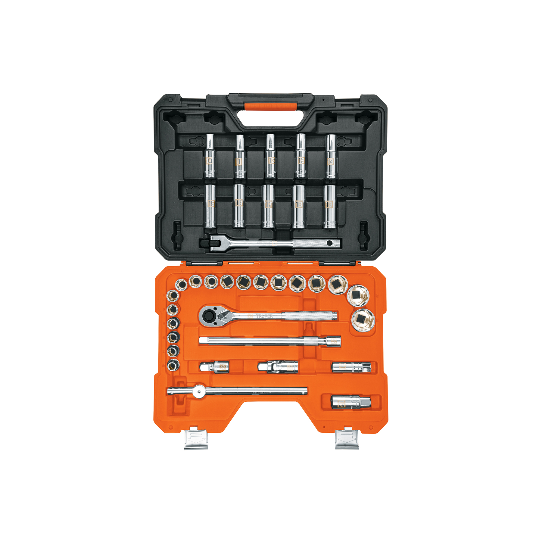 JUEGO DE 36 HERRAMIENTAS CUADRO 1/2' MM PARA MECÁNICO