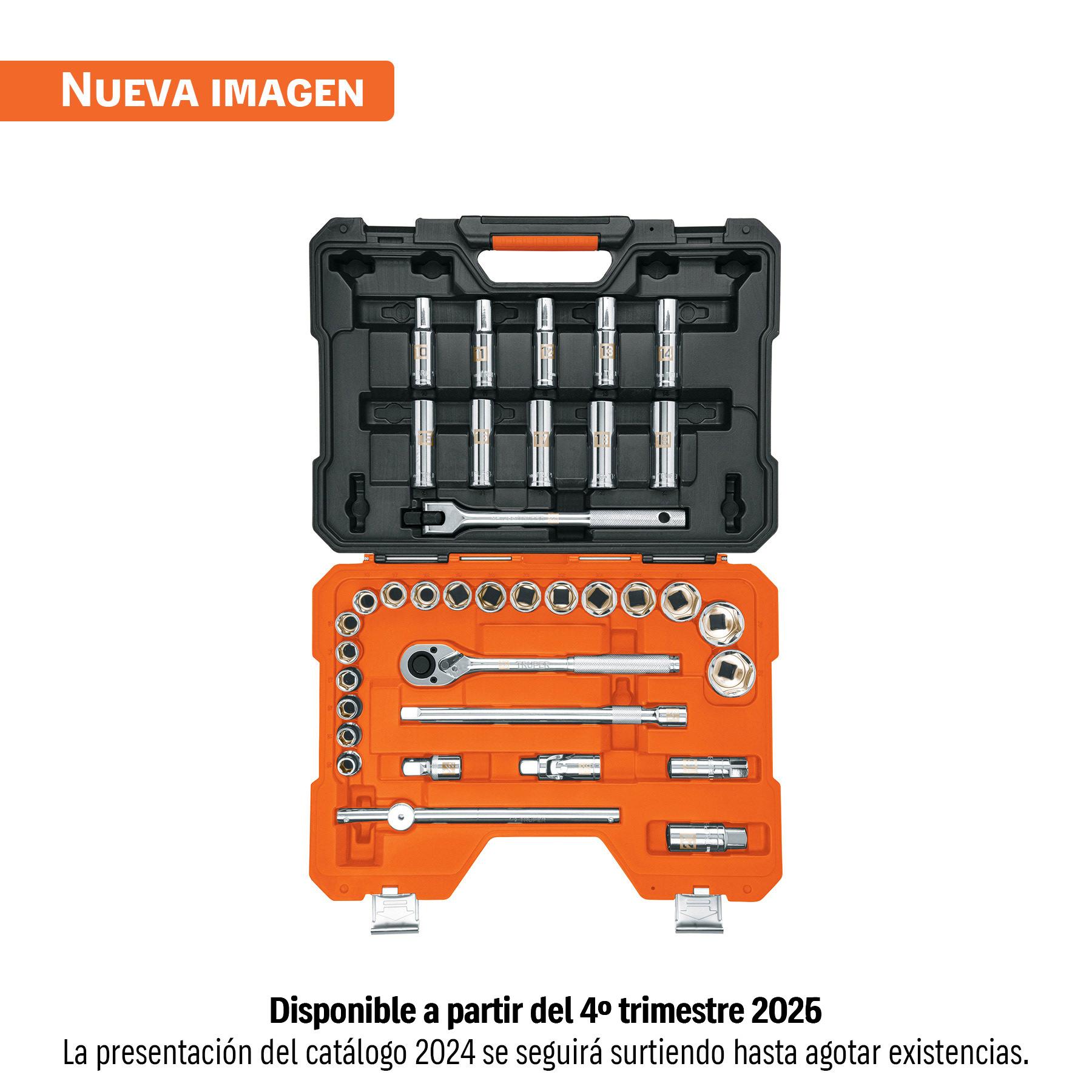 "JUEGO DE 36 HERRAMIENTAS CUADRO 1/2"" MM PARA MECÁNICO"
