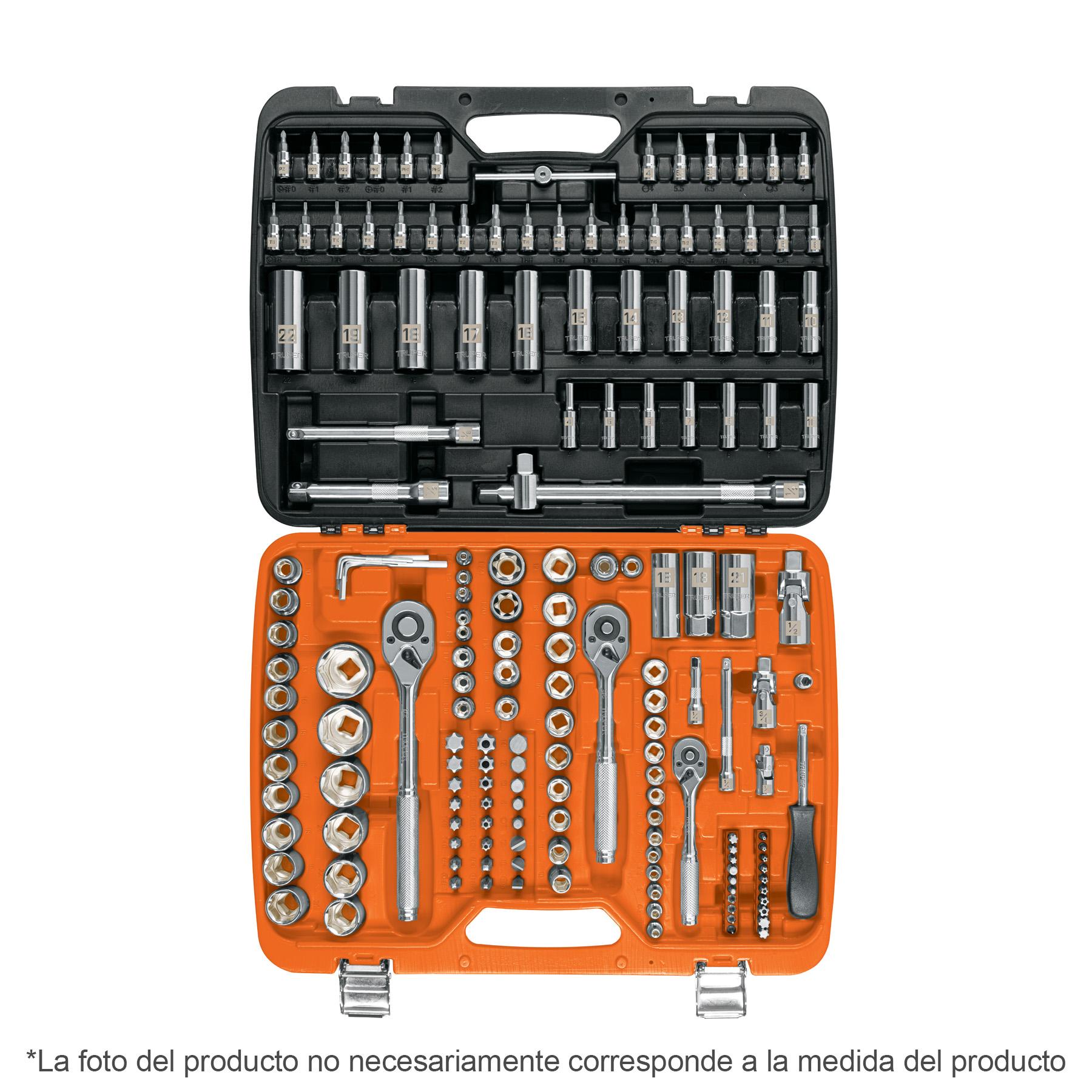 "JUEGO DE 172 HERRAMIENTAS 1/4"", 3/8"" Y 1/2"" MM P/MECÁNICO"