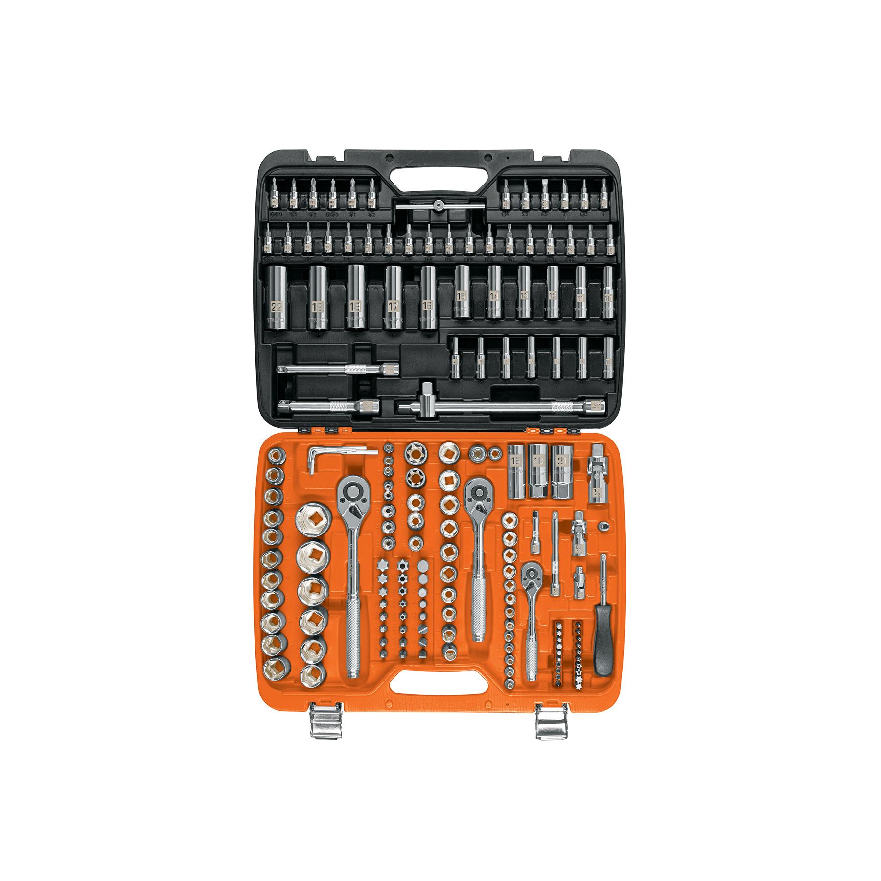 "JUEGO DE 172 HERRAMIENTAS 1/4"", 3/8"" Y 1/2"" STD P/MECÁNICO"