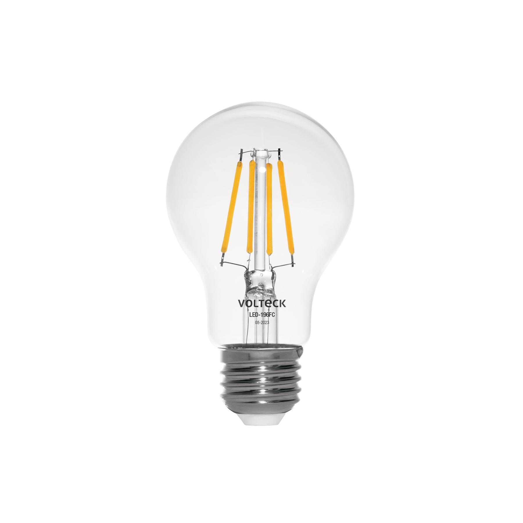 LÁMPARA LED TIPO A19 6 W CON FILAMENTO LUZ CÁLIDA, BLÍSTER