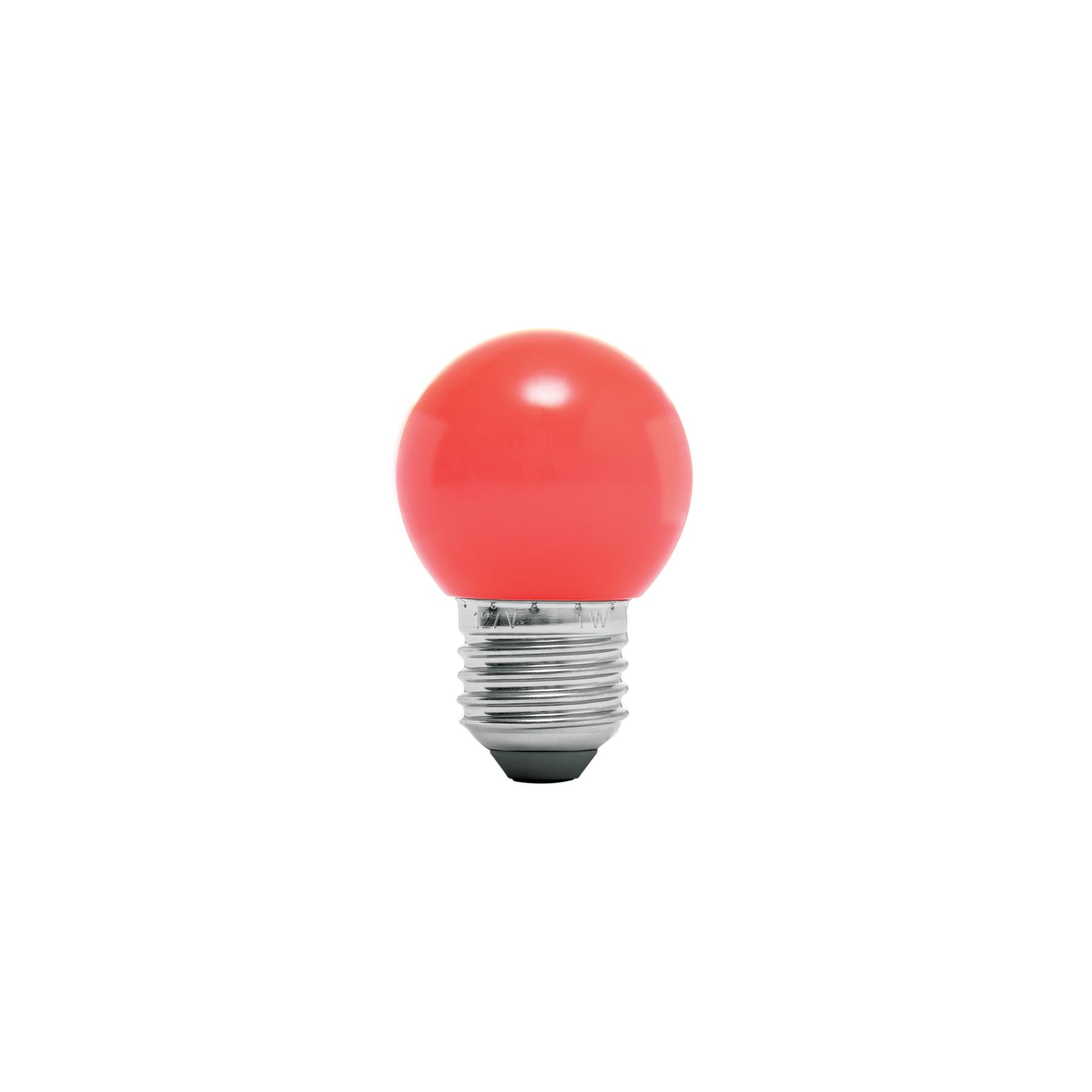 LÁMPARA LED TIPO BULBO G45 1 W COLOR ROJO, CAJA, VOLTECK