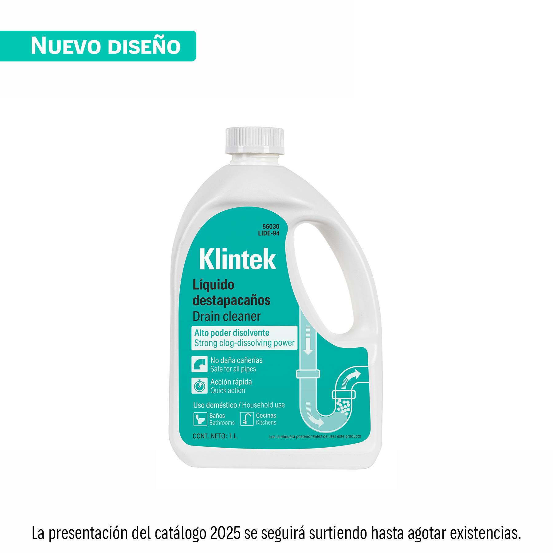 LÍQUIDO DESTAPACAÑOS DE 946 ML, KLINTEK