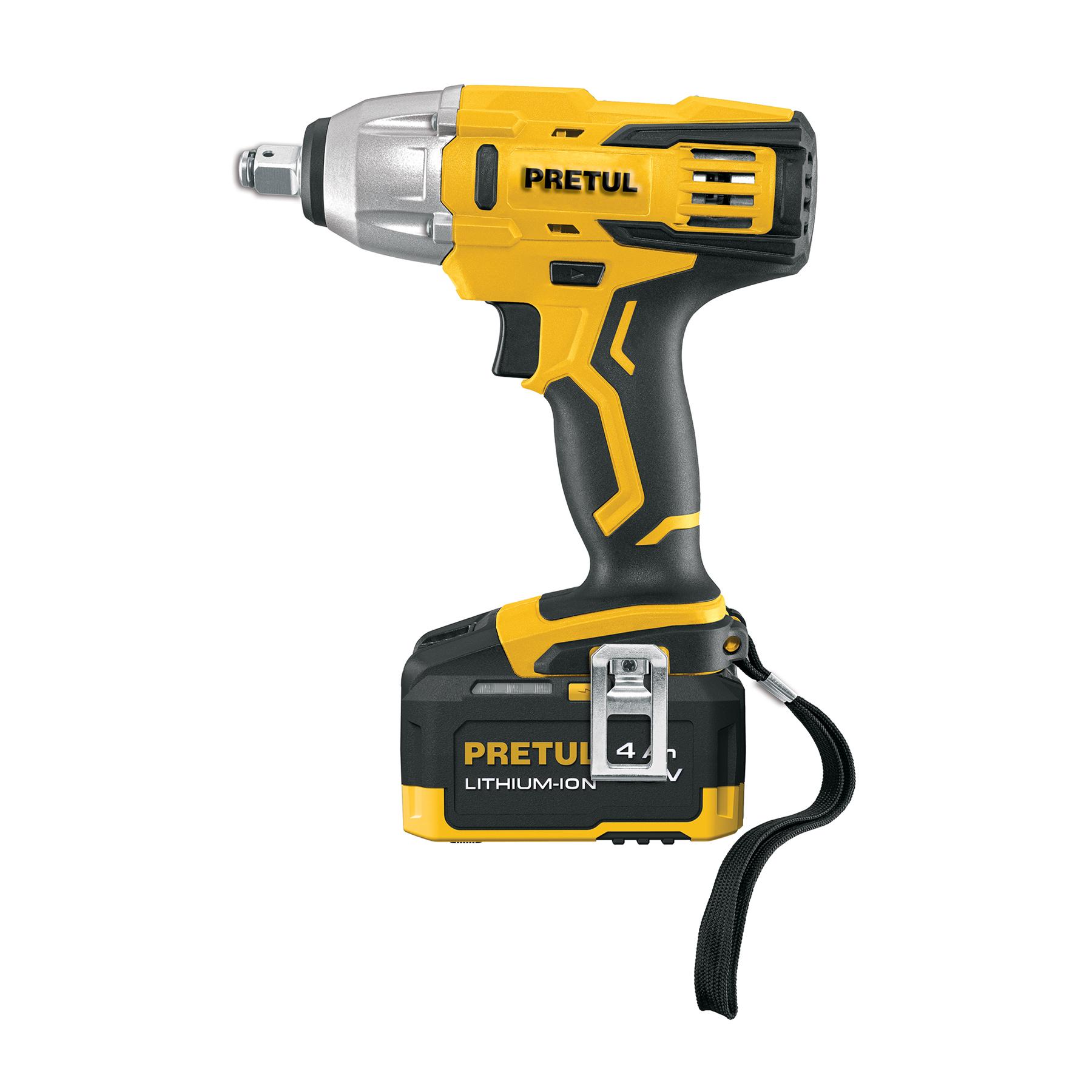 "LLAVE DE IMPACTO 1/2"", 20V, 155 LB/FT, 1 BATERÍA 4AH, PRETUL"