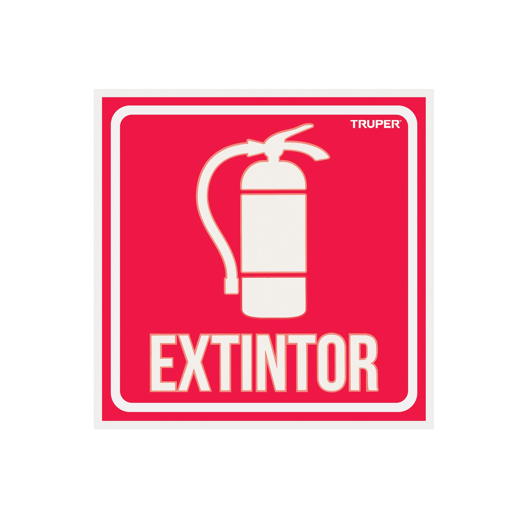 "LETRERO DE SEÑALIZACIÓN ""EXTINTOR"", 19 X 19 CM, TRUPER"