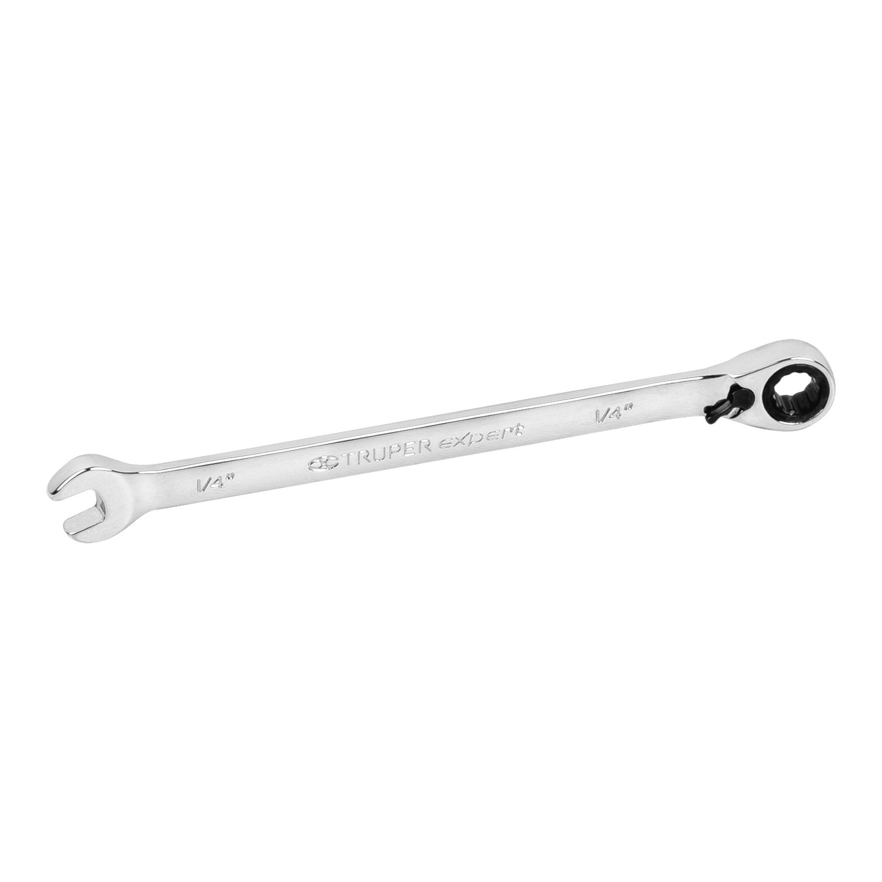 "LLAVE COMBINADA MATRACA REVERSIBLE 1/4""X125MM LARGO, EXPERT"
