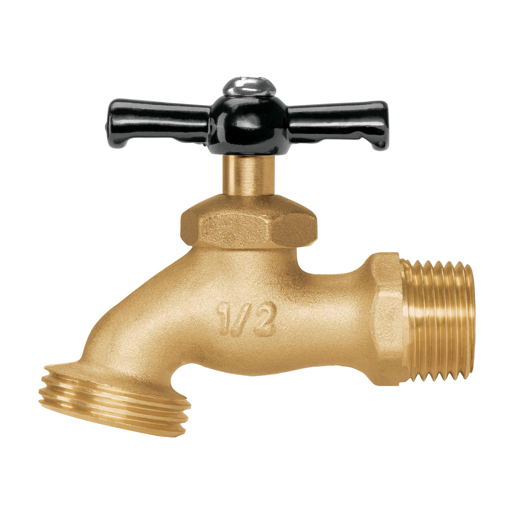 "LLAVE P/MANGUERA, DE LATÓN 100G, 1/2"", BLÍSTER, PRETUL"