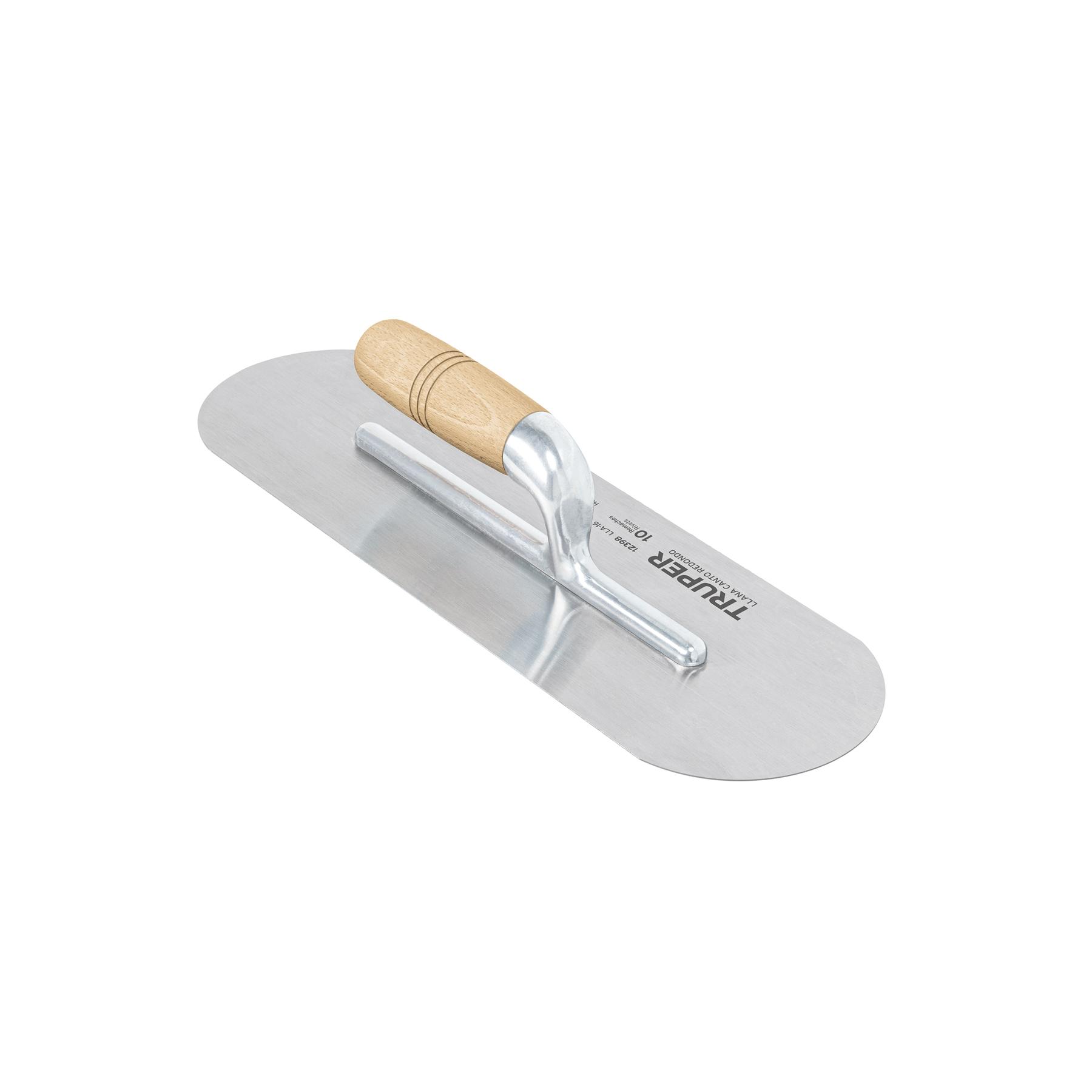 "LLANA CANTO REDONDO 16"" X 5"" CON MANGO DE MADERA, TRUPER"