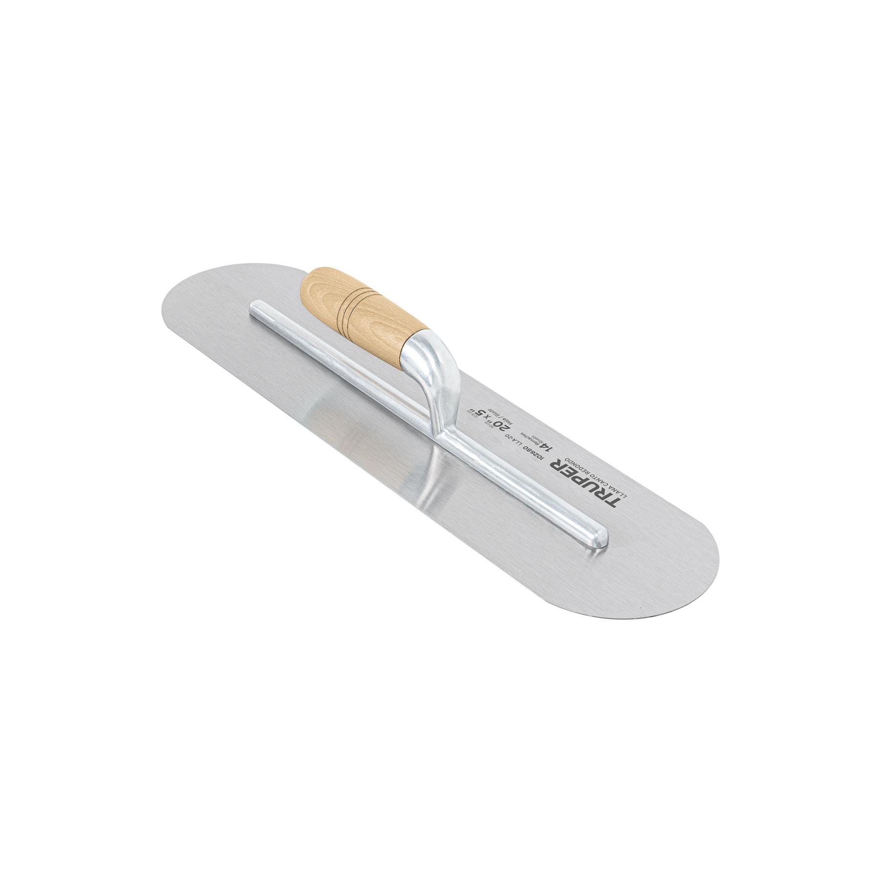 "LLANA CANTO REDONDO 20"" X 5"" CON MANGO DE MADERA, TRUPER"