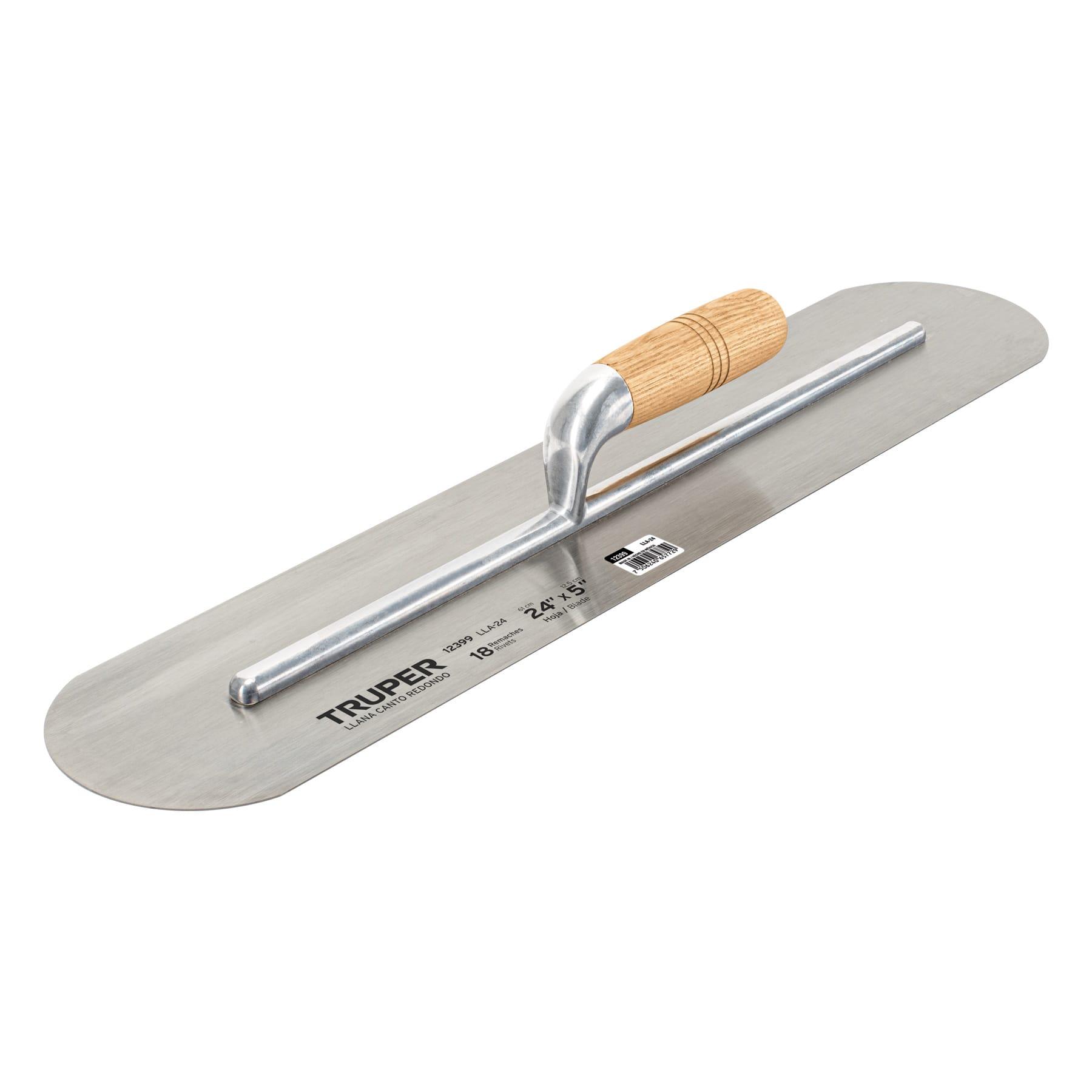 "LLANA CANTO REDONDO 24"" X 5"" CON MANGO DE MADERA, TRUPER"