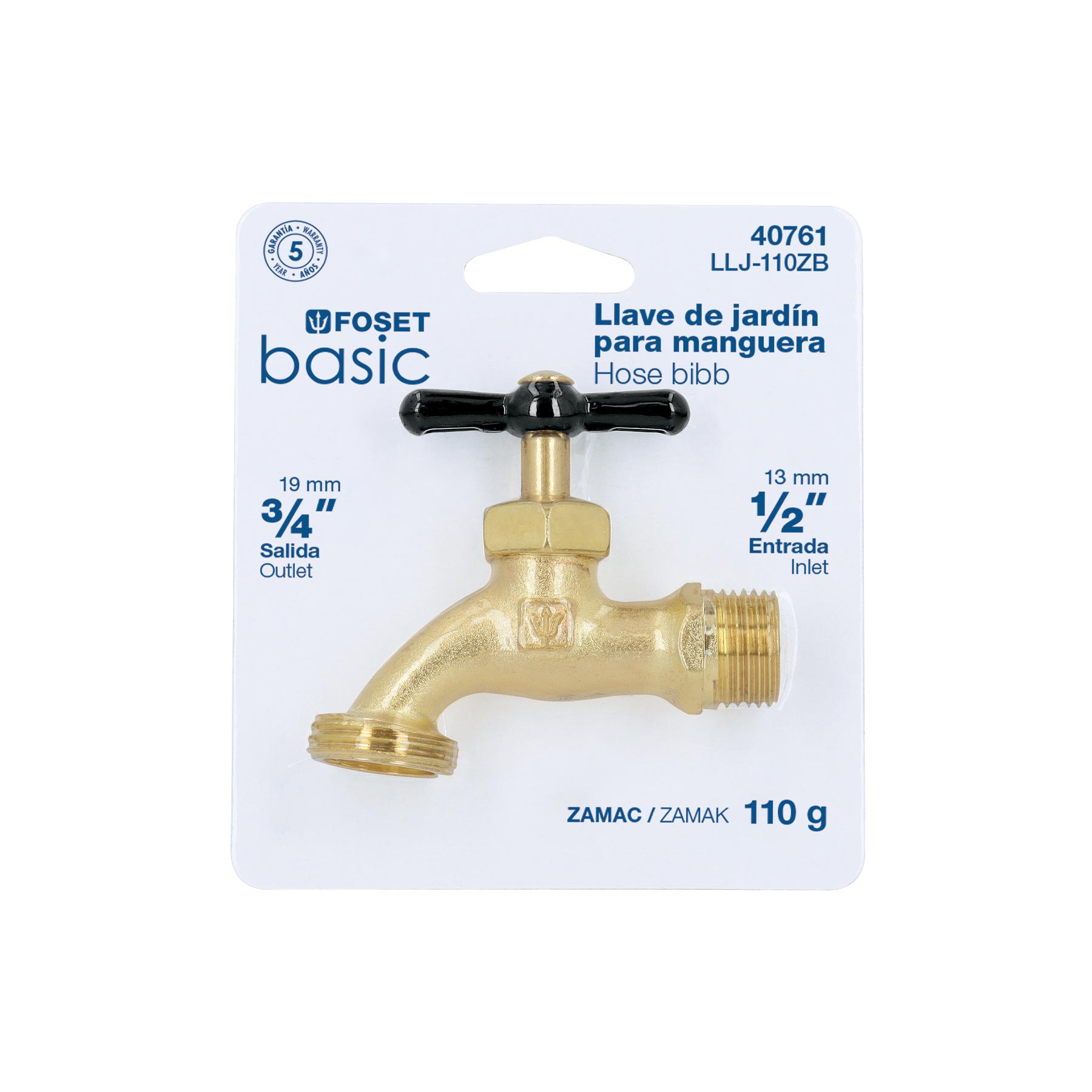 "LLAVE DE JARDÍN DE ZAMAC DE 1/2"", EN BLISTER"